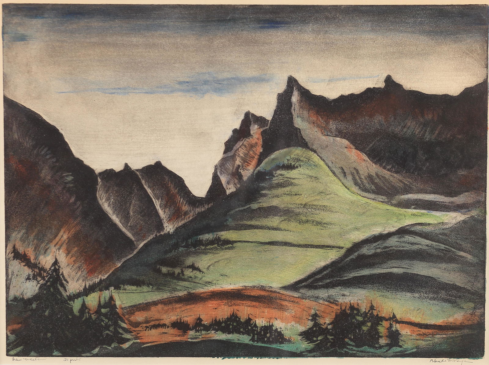 Blanche McVeigh (Am. 1895-1970), Green Mountain, 50 prints (1 of 1)