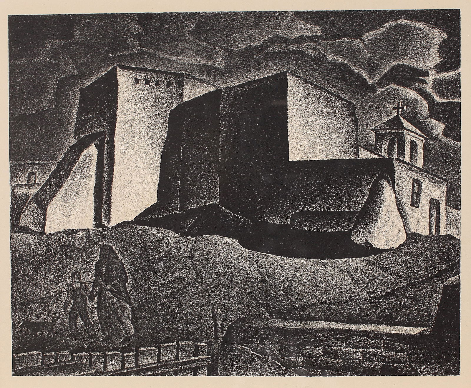 Alexandre Hogue (Am. 1898-1994), Moonlight (1 of 1)