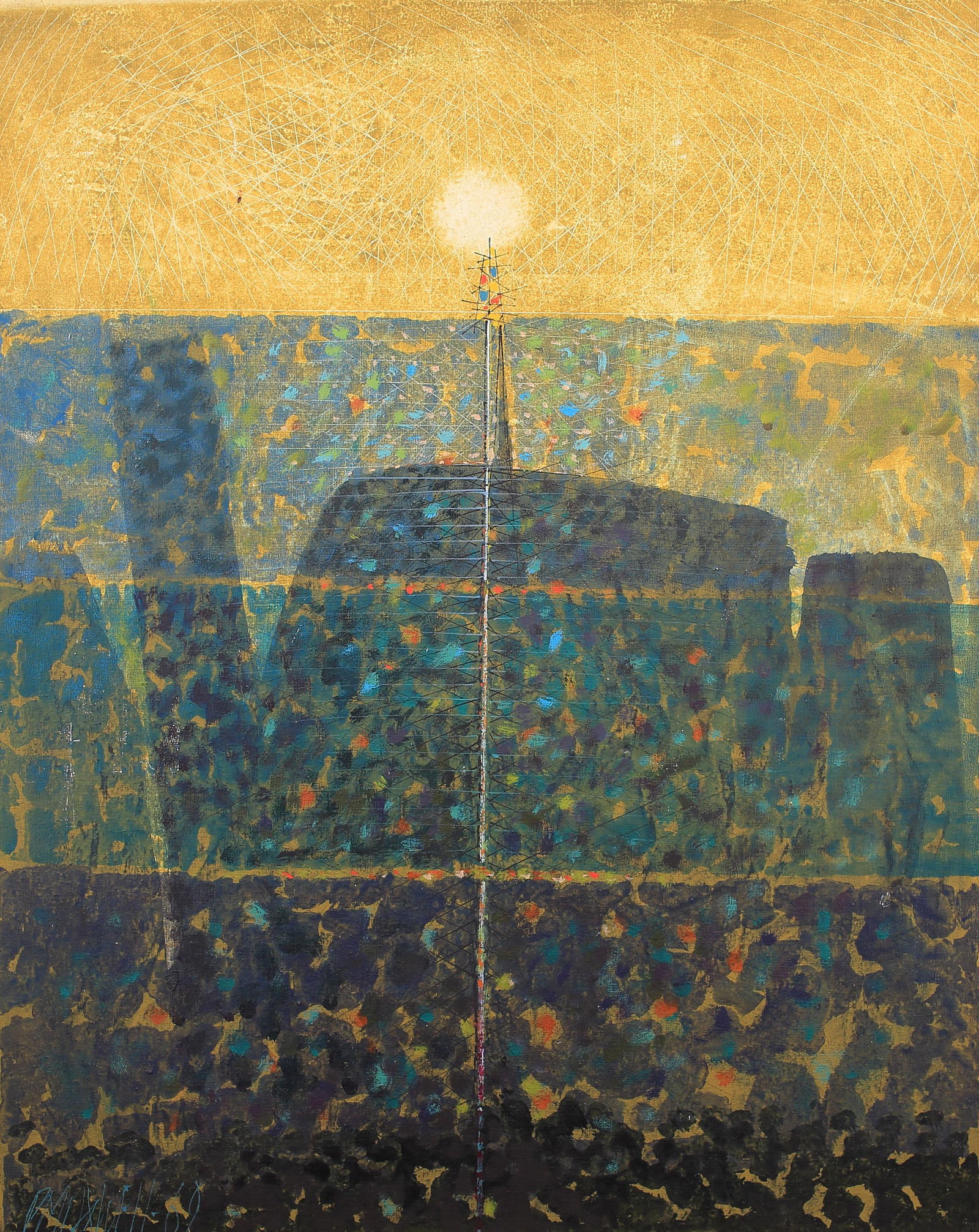 Paul Maxwell (Am. 1925-2015) , Abstract Landscape, 1969: Abstract Landscape, 1969, oil on canvas, 40 x 32, signed lower left: Pmaxwell-69