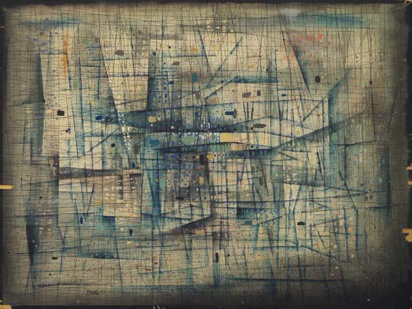 Paul Maxwell (Am. 1925-): Untitled 1955 oil on board 30 x 40