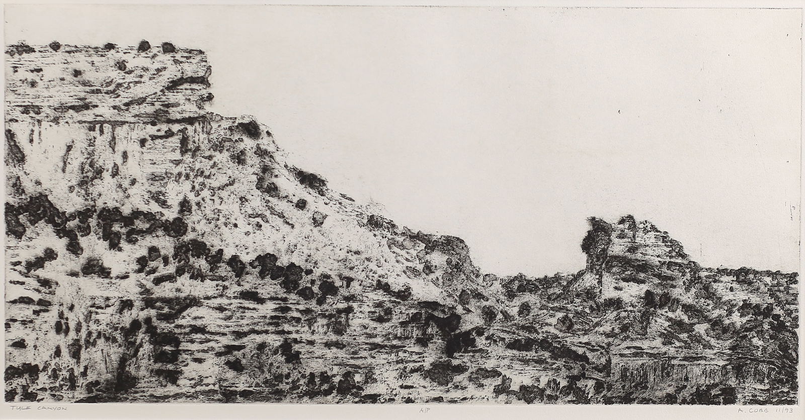 Alan Cobb (Am. 20th Cent.), Tule Canyon, Artist Proof, 1993, aquatint (1 of 1)