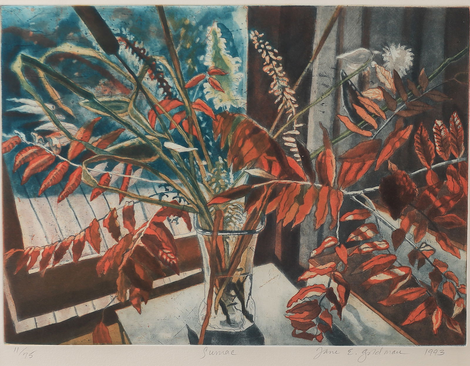 Jane E. Goldman (Am. b. 1951), Sumac, ed. 75, 1993, screenprint (1 of 1)