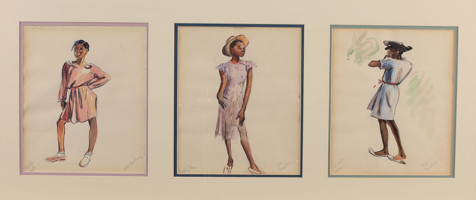 Blanche McVeigh (Am. 1895-1970), Three Portraits: Mable, Ruthy May, & Clarissa: Three Portraits: Mable, Ruthy May, & Clarissa, watercolor on paper, each: 11 1/2 x 9 1/2, ,