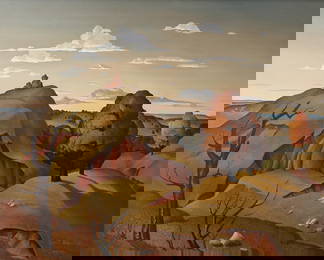 Charles T. Bowling (Am. 1891-1985), Autumn, 1936, oil on masonite