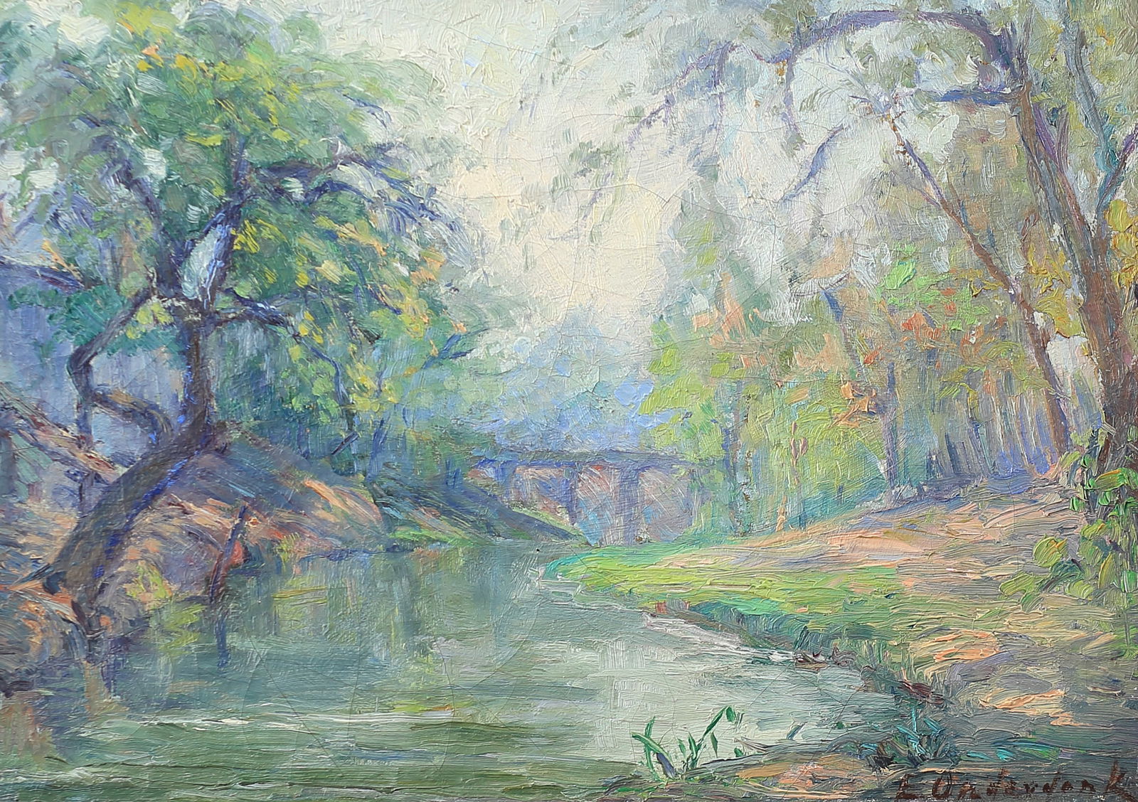 Eleanor Onderdonk (Am. 1884-1964), Turtle Creek, Dallas, c. 1916, oil on canvas (1 of 1)