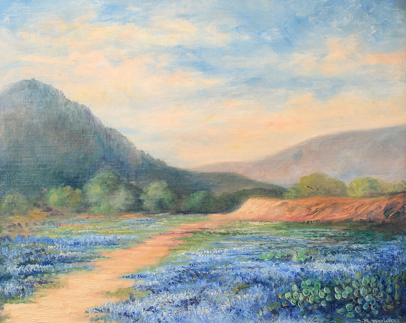Sister Mary Marietta (Am. 1871-1949), Bluebonnets, oil on canvas board (1 of 1)