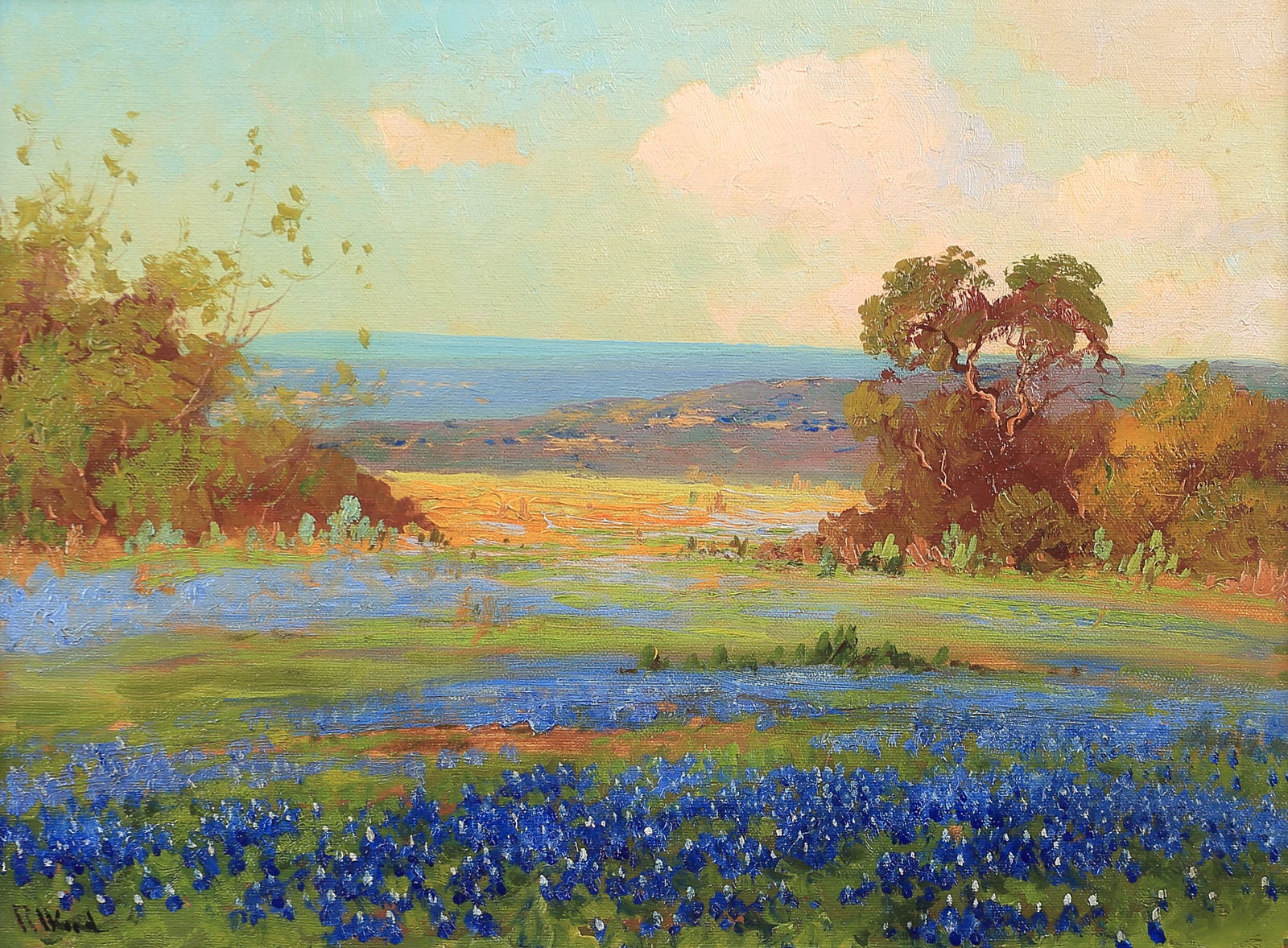 Robert Wood (Am. 1889-1979), Texas Bluebonnet Landscape, oil on canvas (1 of 1)