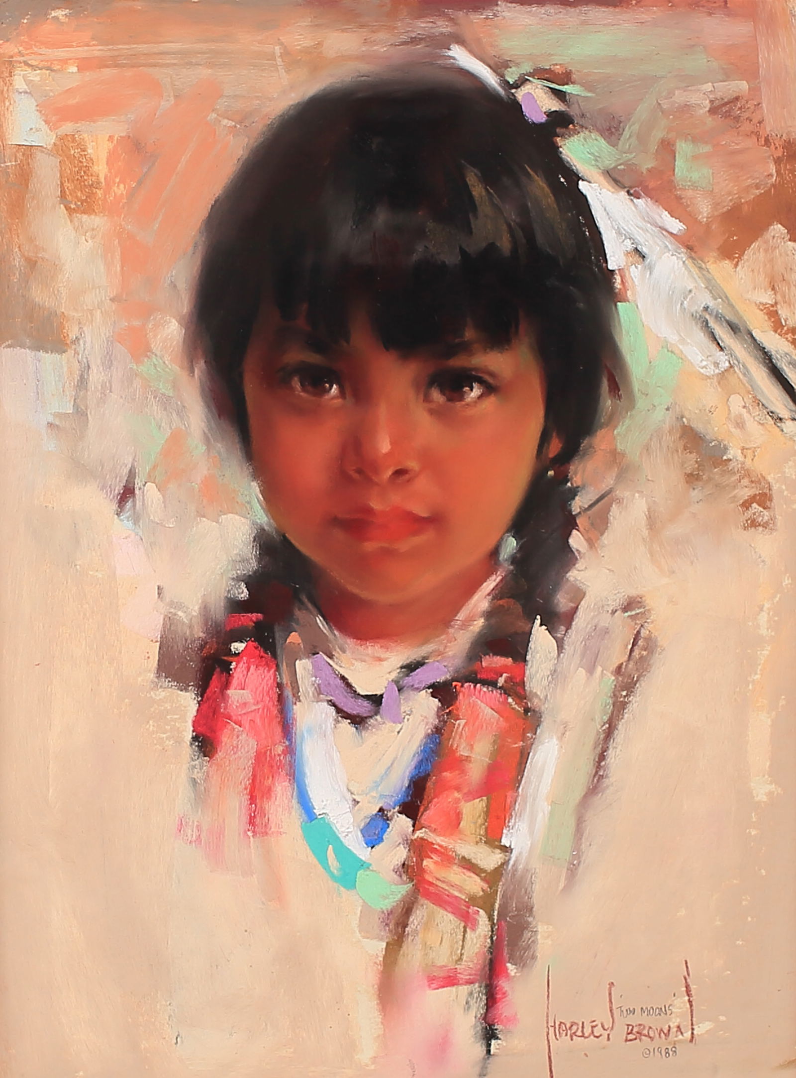 Harley Brown (Am. b. 1939), Two Moons, 1988, pastel on paper (1 of 1)