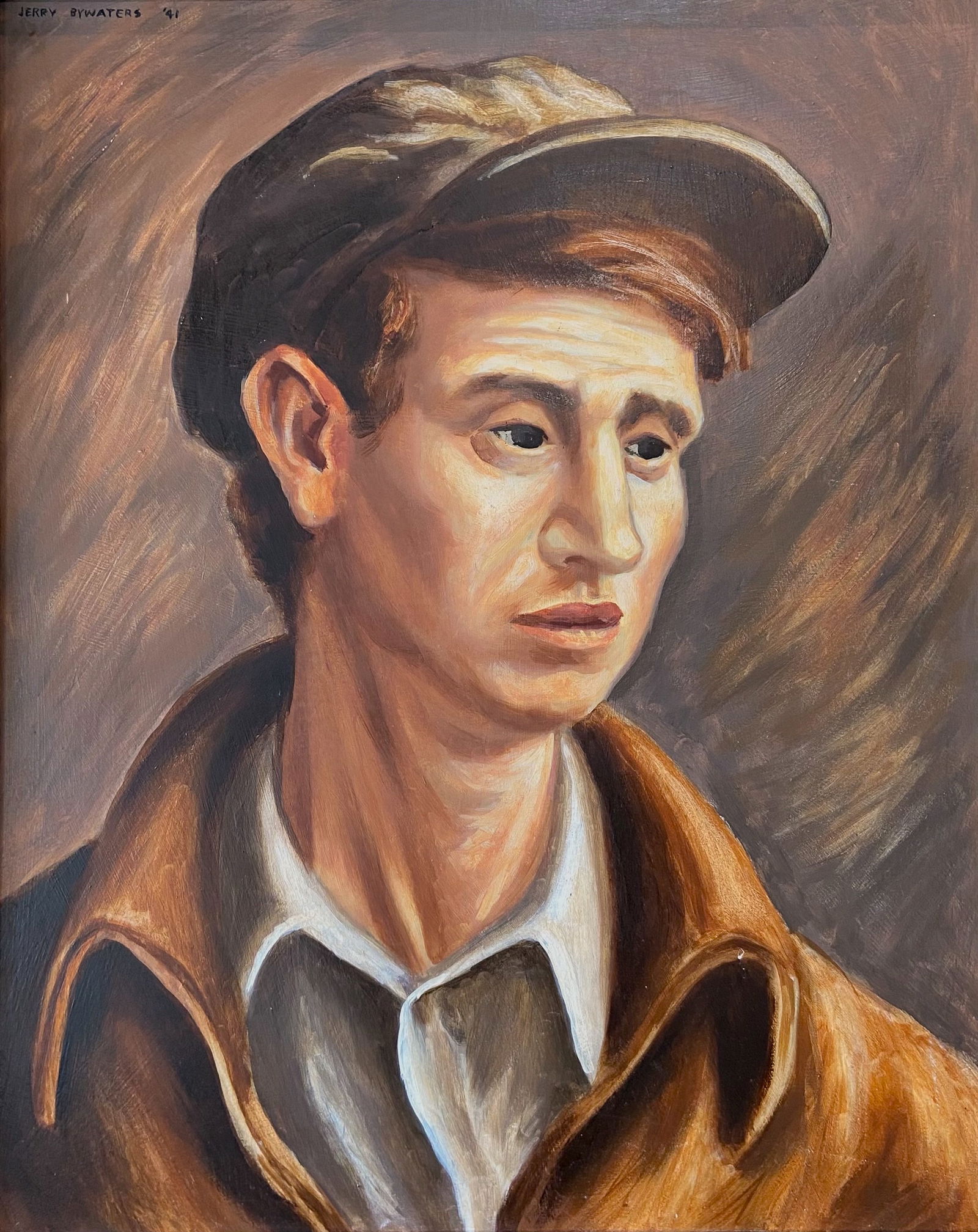 Jerry Bywaters (Am. 1906-1989), Newsboy, 1941, oil on masonite: Newsboy, 1941, oil on masonite, 20 x 16, signed upper left: Jerry Bywaters '41, Parks for Downtown Dallas (PfDD) is a local nonprofit organization dedicated to advancing the long-term development and