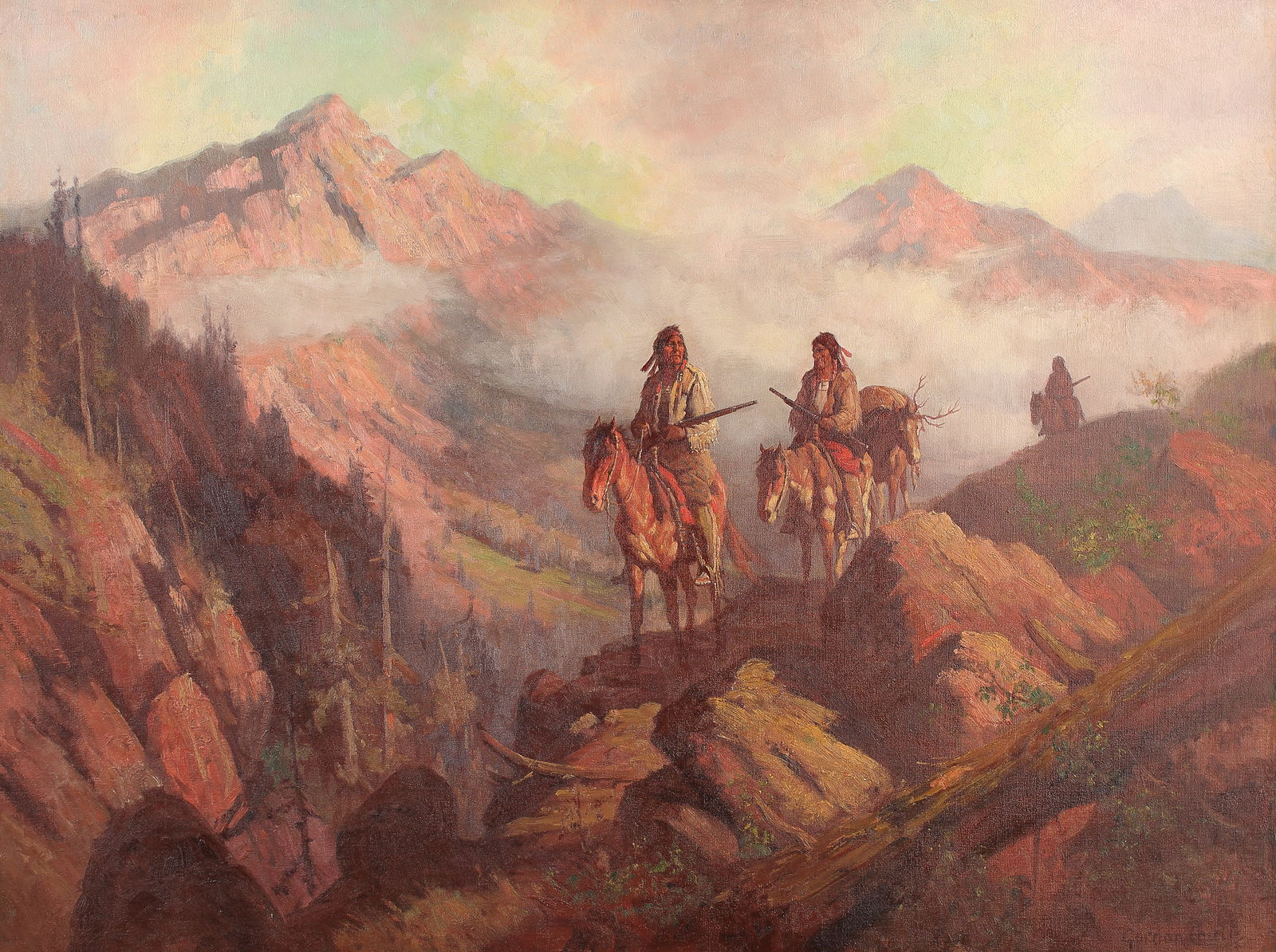 Gordon Coutts (Am. 1868-1937), Return From The Hunt, oil on canvas (1 of 1)