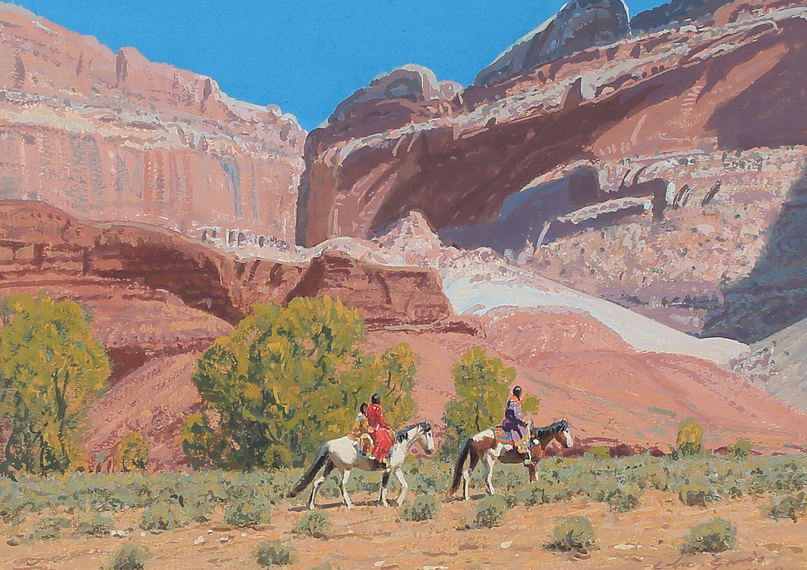 John Jarvis (Am. b. 1946), Red Cliffs, gouache on paper: Red Cliffs, gouache on paper, 8 x 11 1/2, signed lower right: John Jarvis