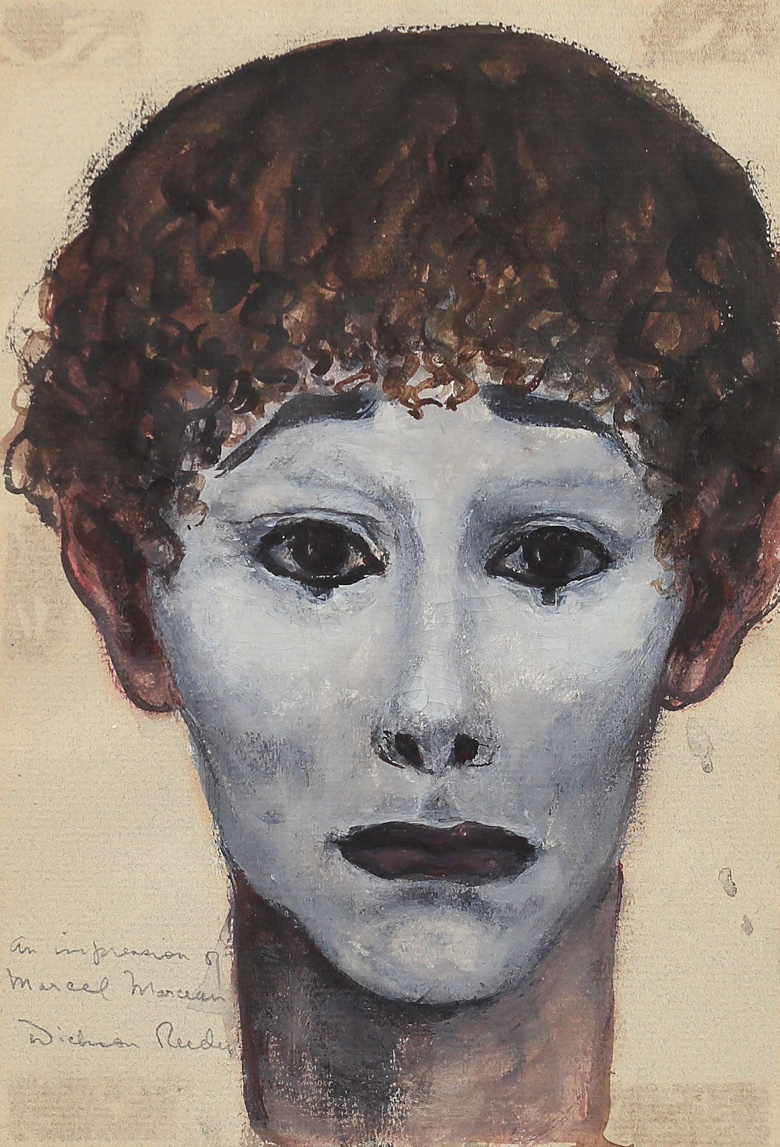 Dickson Reeder (Am. 1912-1970), An Impression of Marcel Marceau, gouache on paper: An Impression of Marcel Marceau, gouache on paper, 8 3/4 x 6, signed lower left: An Impression of Marcel Marceau, Dickson Reeder, Collecting the Fort Worth Circle - THE BOBBIE WYGANT COLLECTION. LOTS: