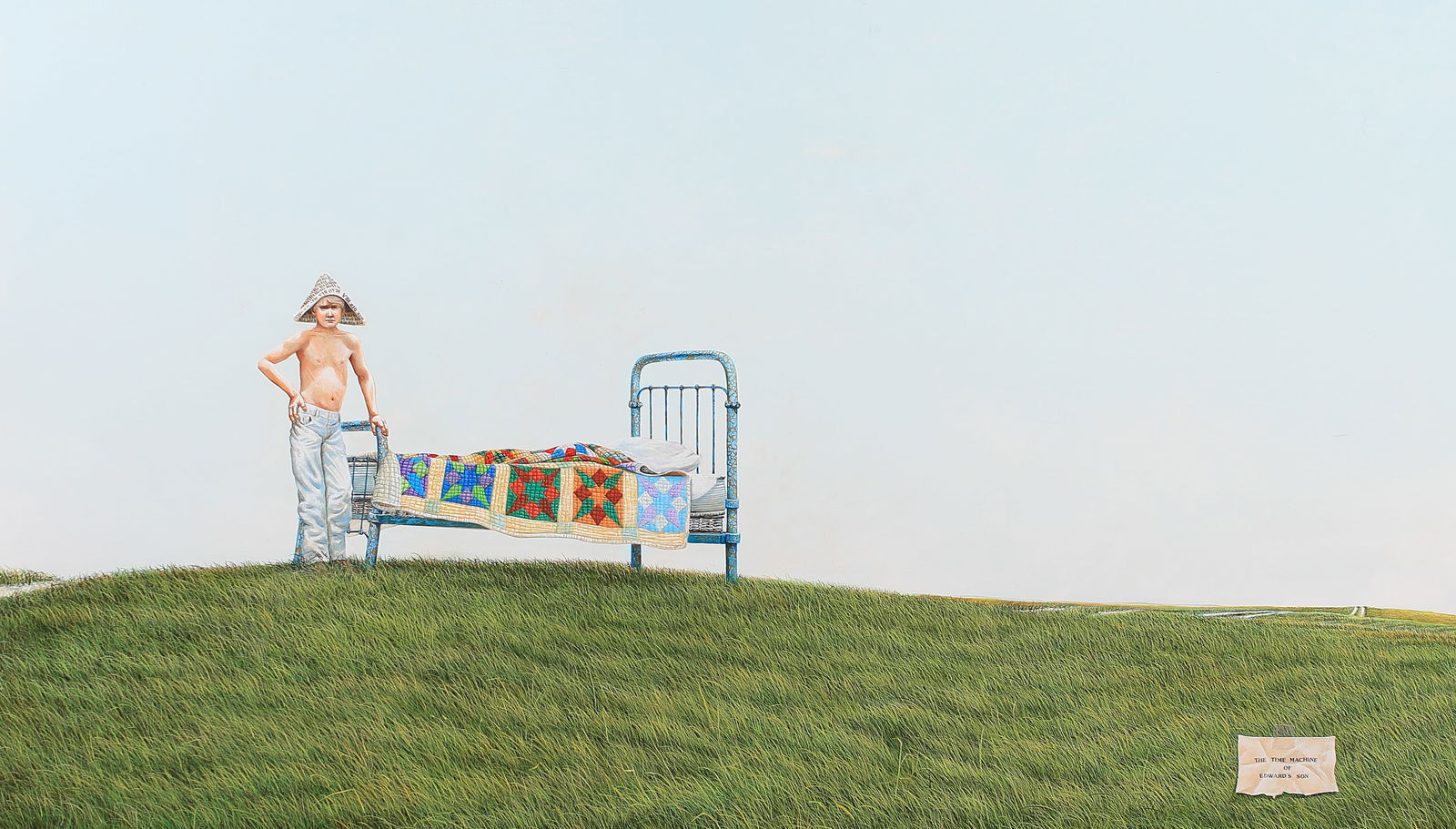 Ancel E. Nunn (Am. 1928-1999), The Time Machine of Edward’s Son, 1992, acrylic on panel: The Time Machine of Edward’s Son, 1992, acrylic on panel, 28 x 48, signed lower right: Ancel E Nunn ‘92, EXHIBITED: Ancel Nunn Retrospective, Tyler Museum of Art, Tyler, TX, 2/20/99 - 3/21