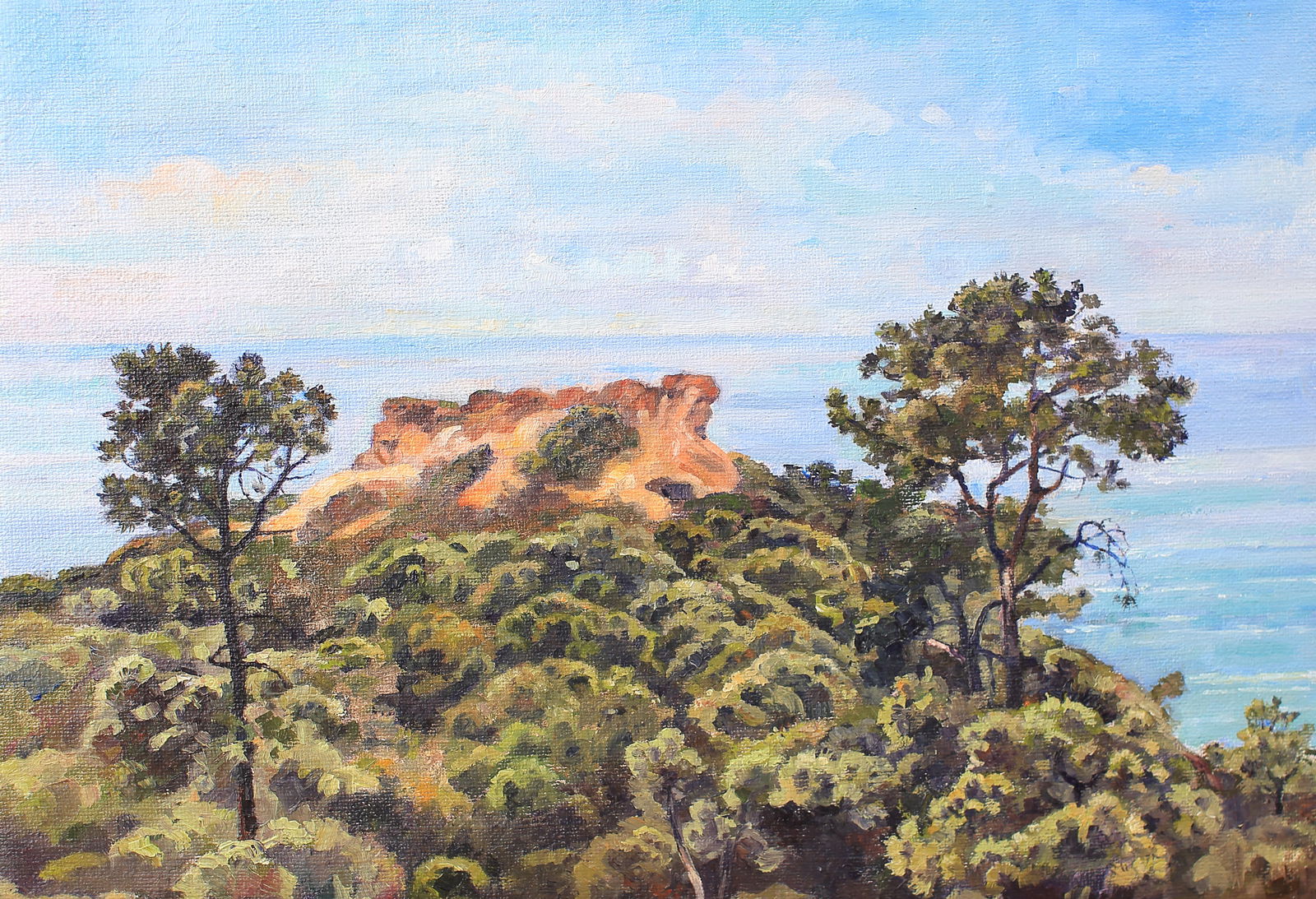 Anne Weary (Am. b. 1952), Red Rock, Torrey Pines, oil on canvas (1 of 1)