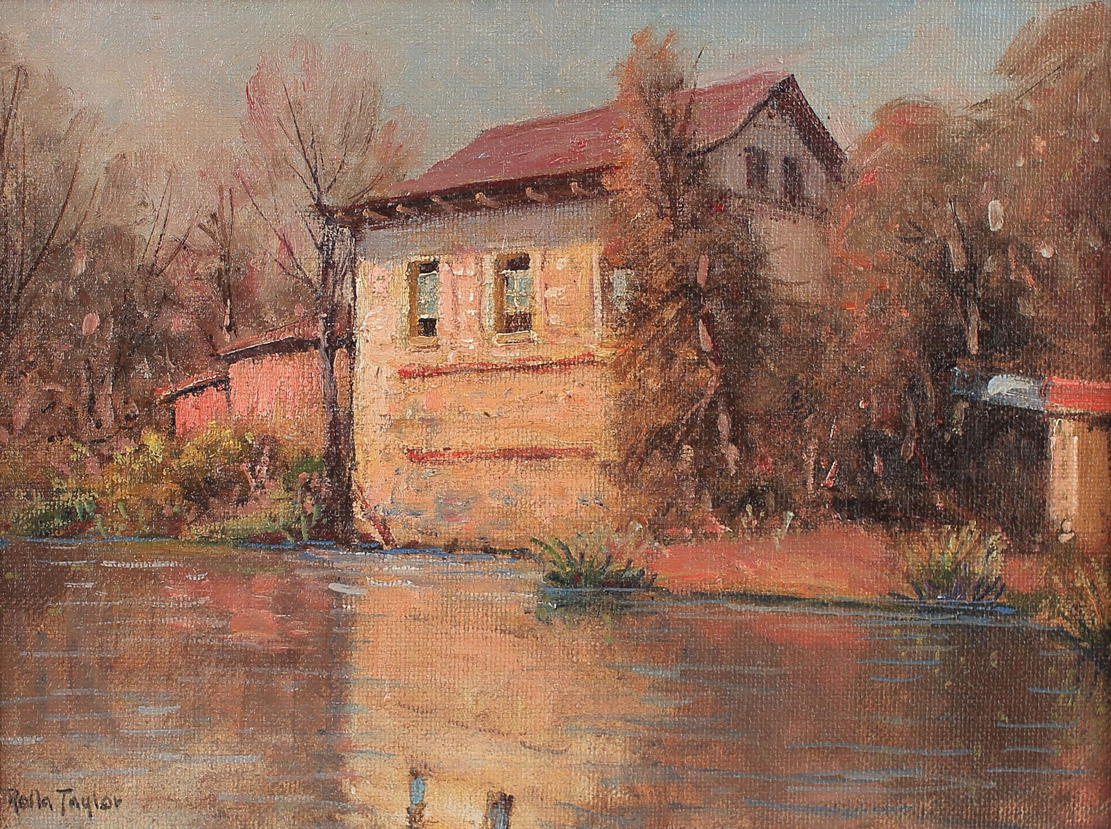 Rolla Taylor (Am. 1872-1970), The Old Ranch House, oil on canvas board (1 of 1)