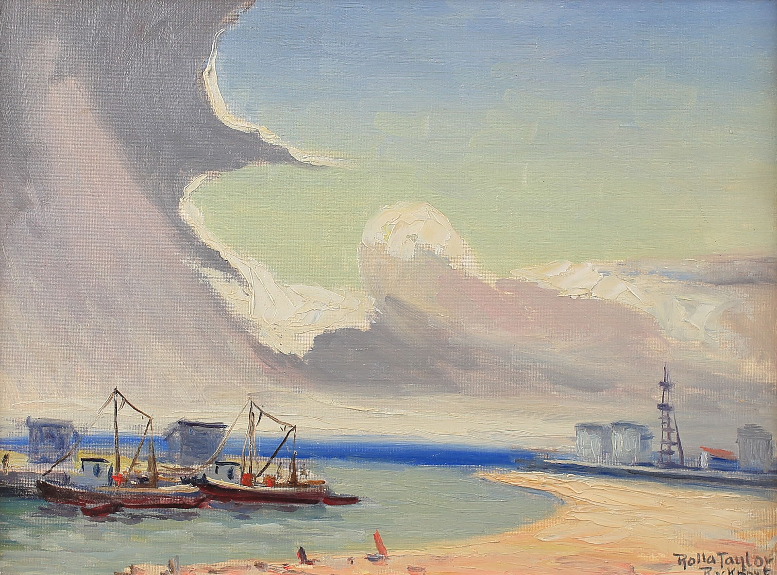 Rolla Taylor (Am. 1872-1970), Rockport, TX, oil on canvas (1 of 1)