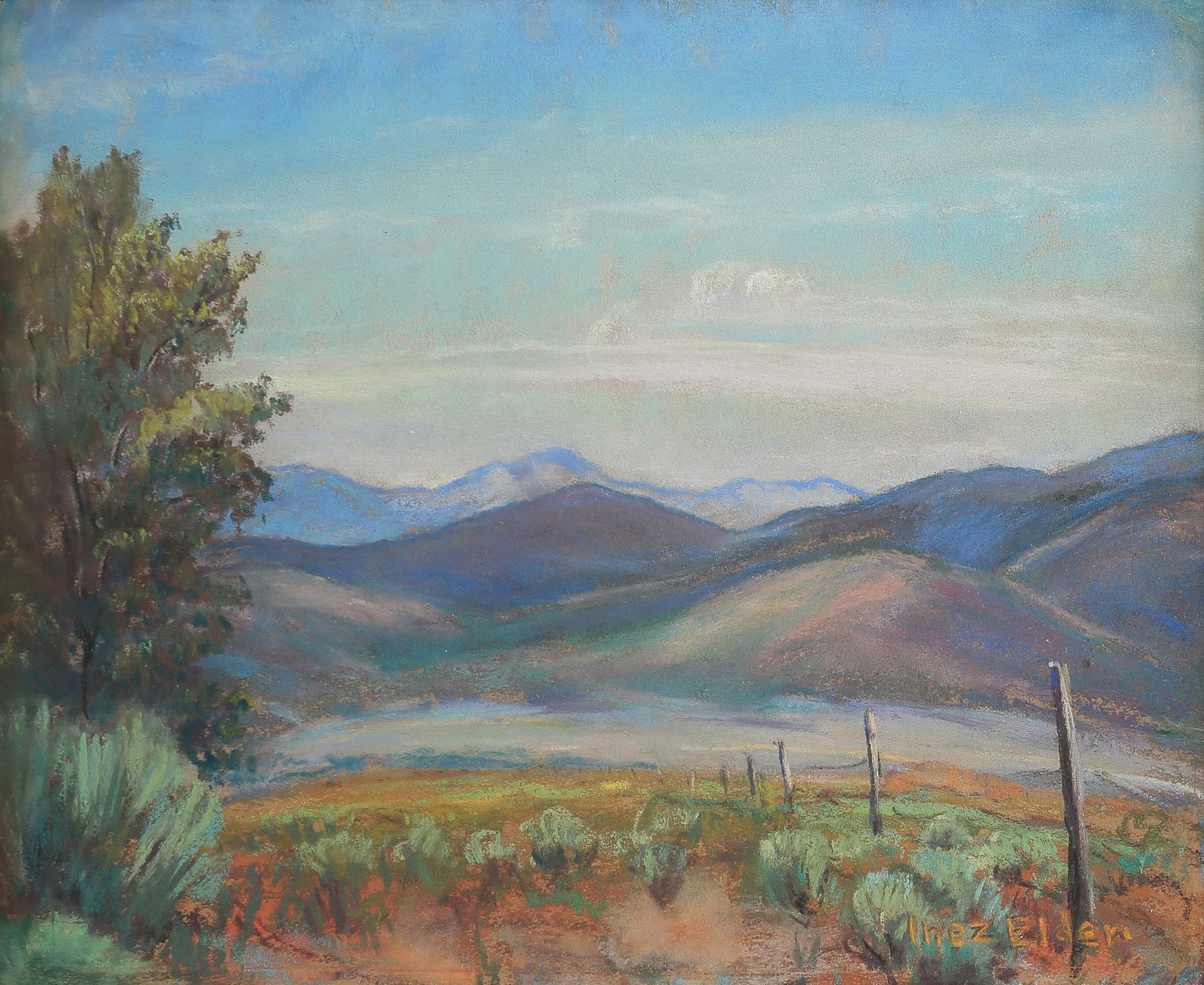 Inez Staub Elder (Am. 1894-1991), Mountain Landscape, pastel on paper (1 of 1)