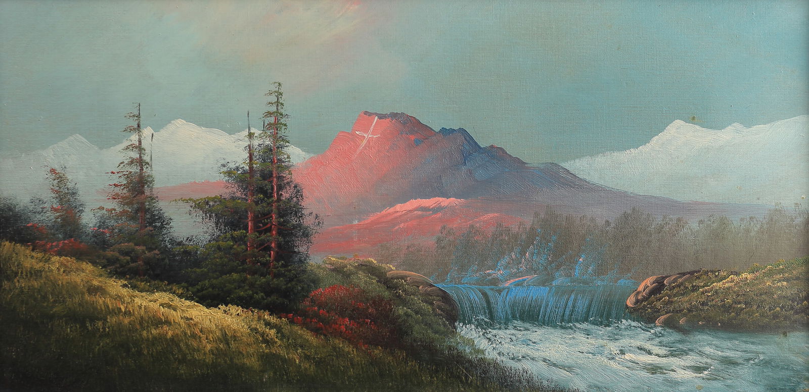 Robert Wood (Am. 1889-1979), Mount of the Holy Cross, CO, oil on canvas board: Mount of the Holy Cross, CO, oil on canvas board, 12 x 24, signed lower left: Robt. Wood, This early Robert Wood painting was purchased out of a collection that also had a companion work to this paint