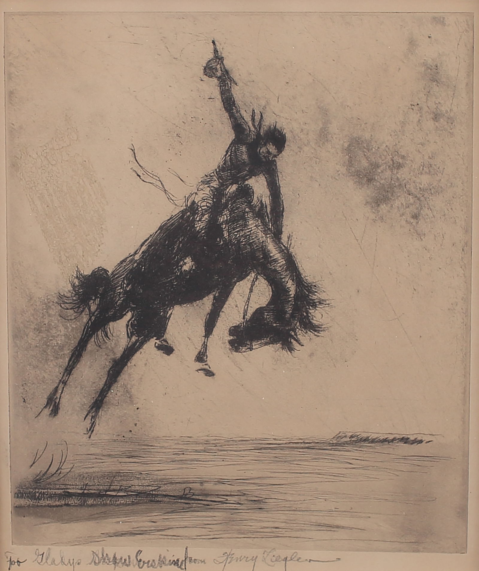 Henry Ziegler (Am. 1889-1968), Riding Pretty, etching (1 of 1)