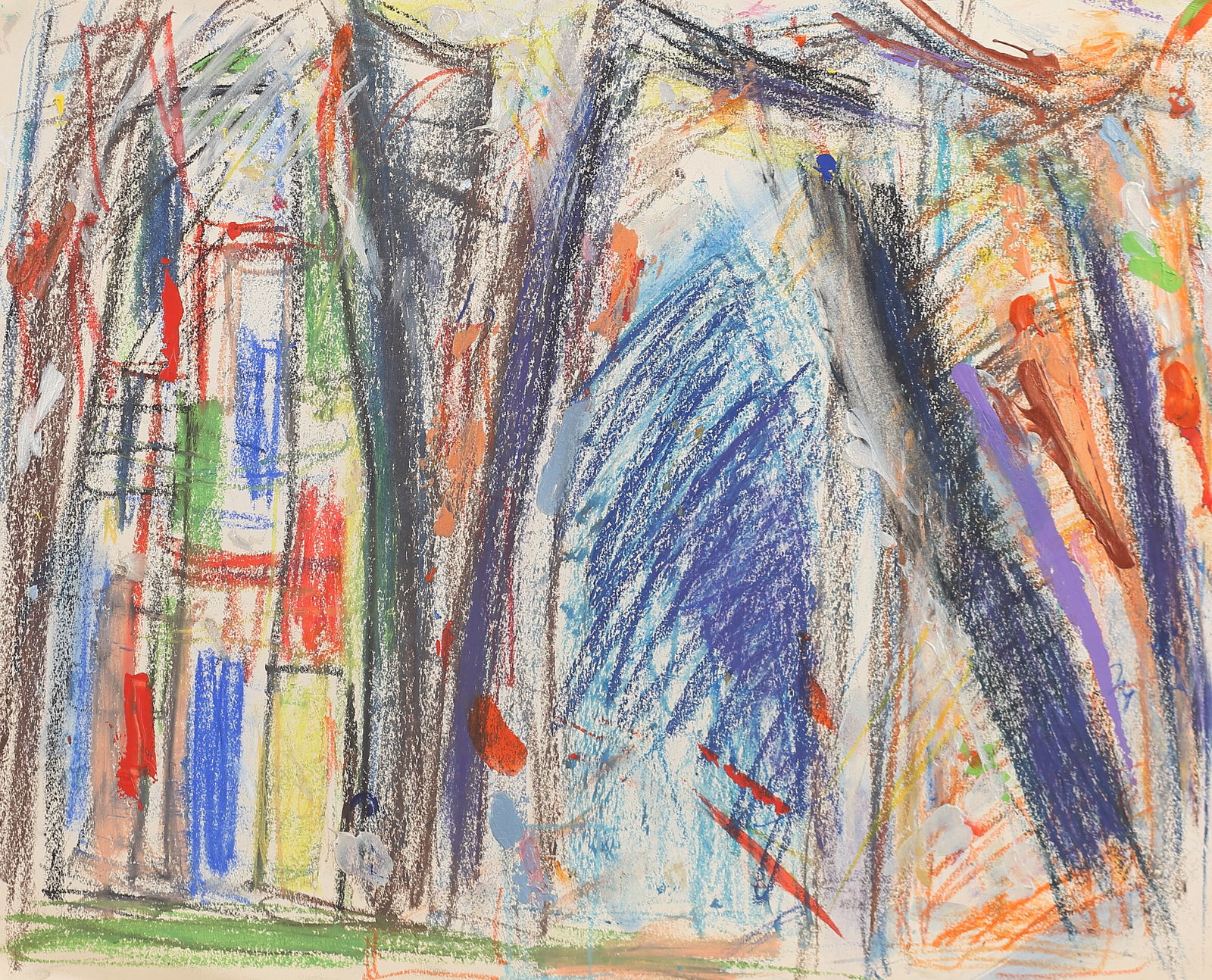 Jennie Haddad (Am. 1906-1996), Abstract, pastel and acrylic on paper (1 of 1)