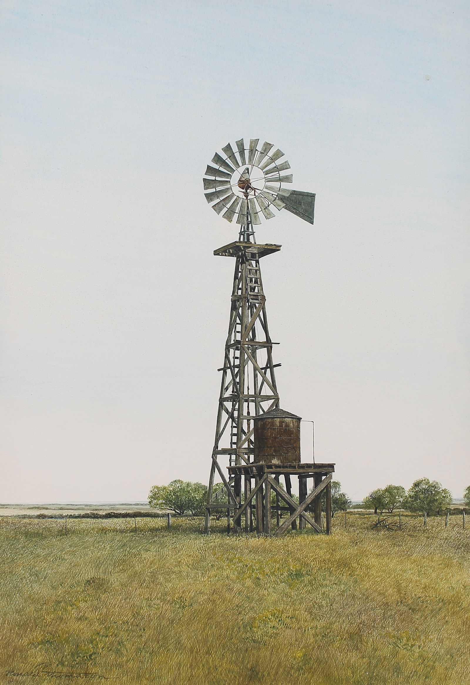 Ronald Thomason (Am. 1931-2011), Prairie Sentinel, watercolor on paper (1 of 1)