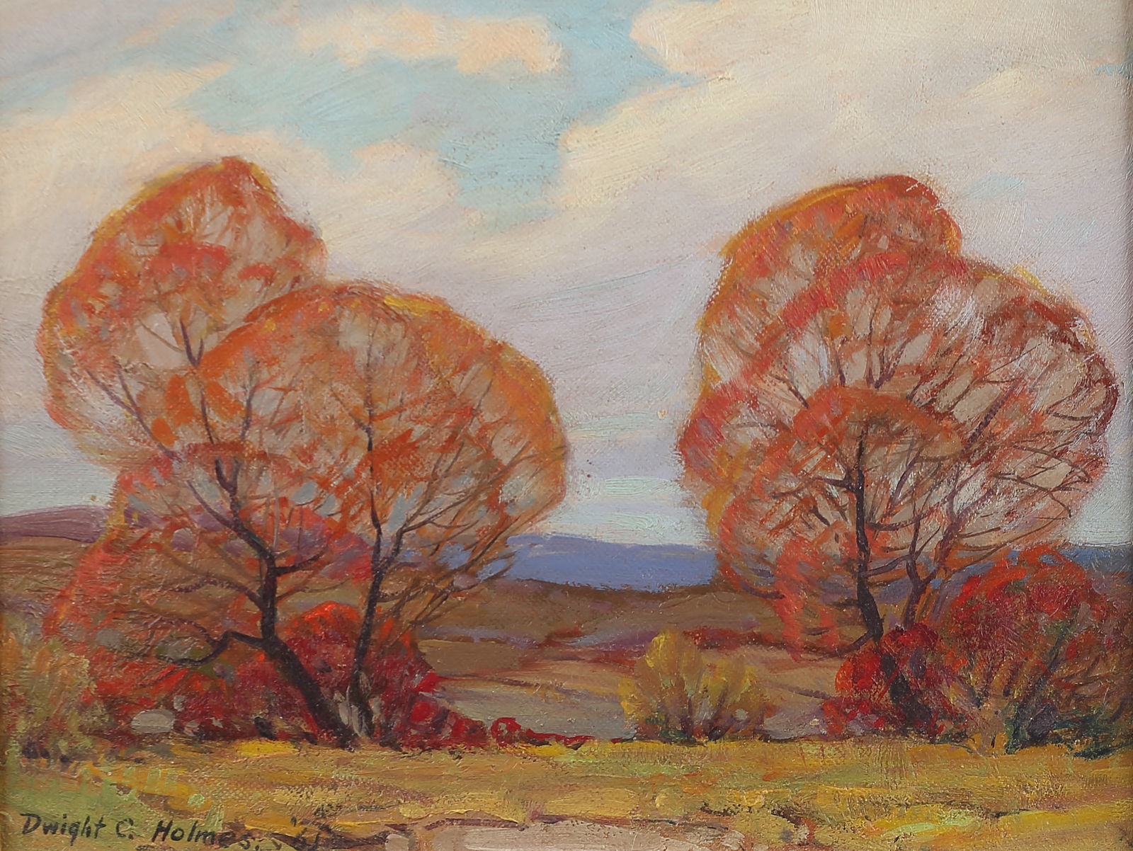 Dwight Holmes (Am. 1900-1986), Summer - 15 miles Southwest of Menard, 1961, oil on canvasboard (1 of 1)