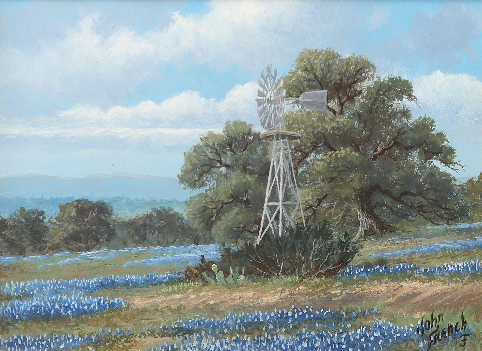 John French (Am. b. 1936), Sometime in April, oil on panel: Sometime in April, oil on panel, 6 x 8, signed lower right: John French F