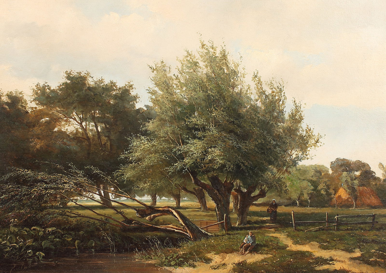 Pieter Van Den Booghaards (Dutch 1868 - ), River Scape, oil on panel (1 of 1)