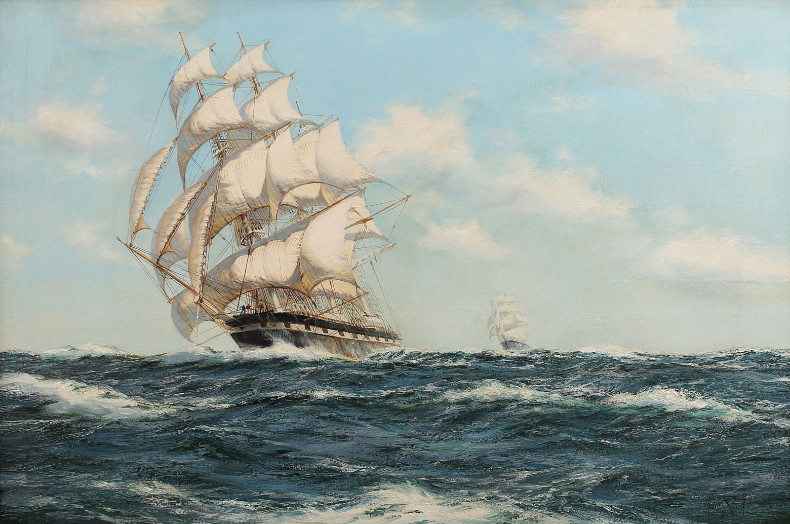 Henry Scott, RSMA (British 1911-2001), American Clipper Highlander, oil on canvas (1 of 1)