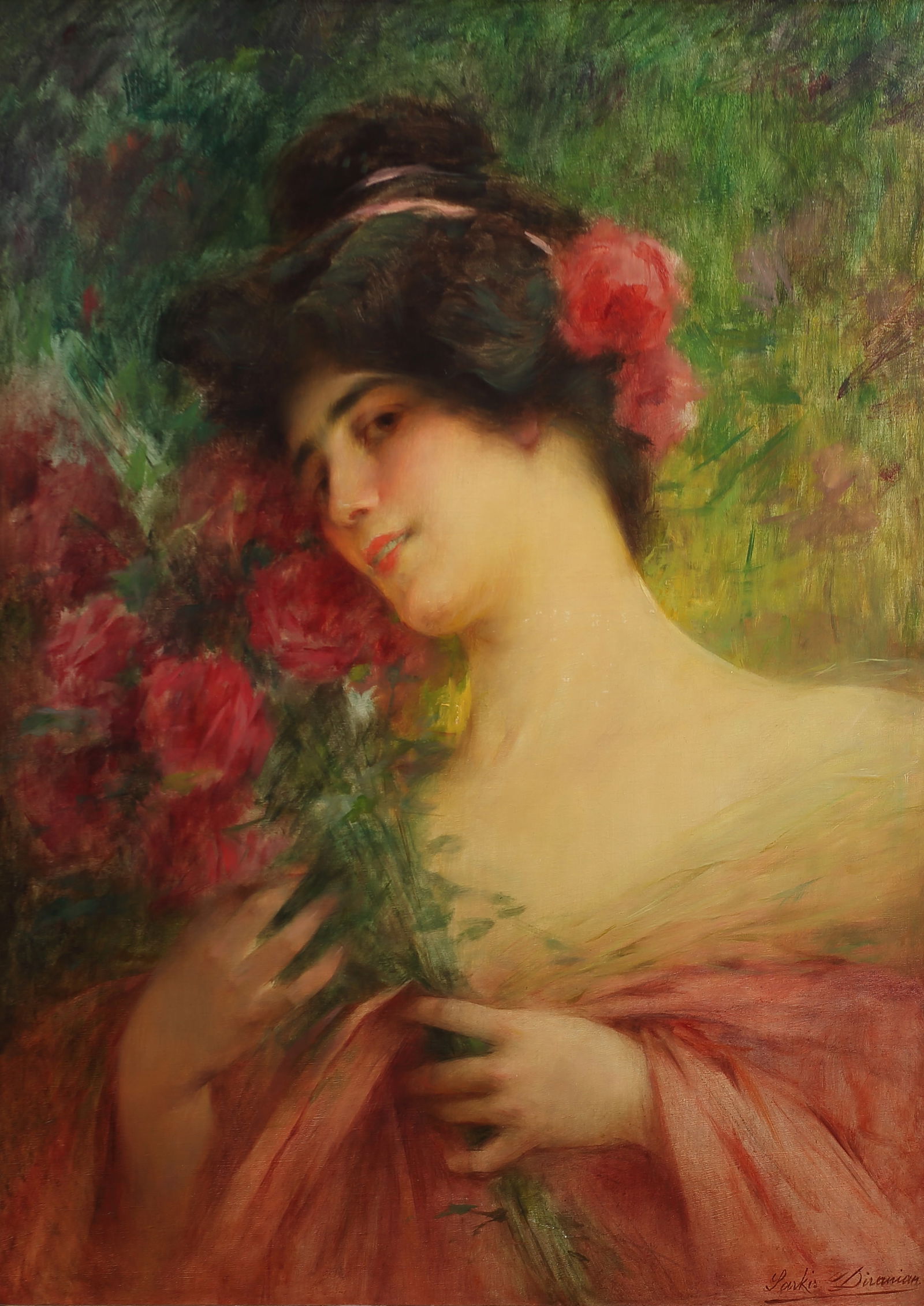 Sarkis Diranian (Armenian 1854-1918), Portrait of Young Lady, oil on canvas (1 of 1)