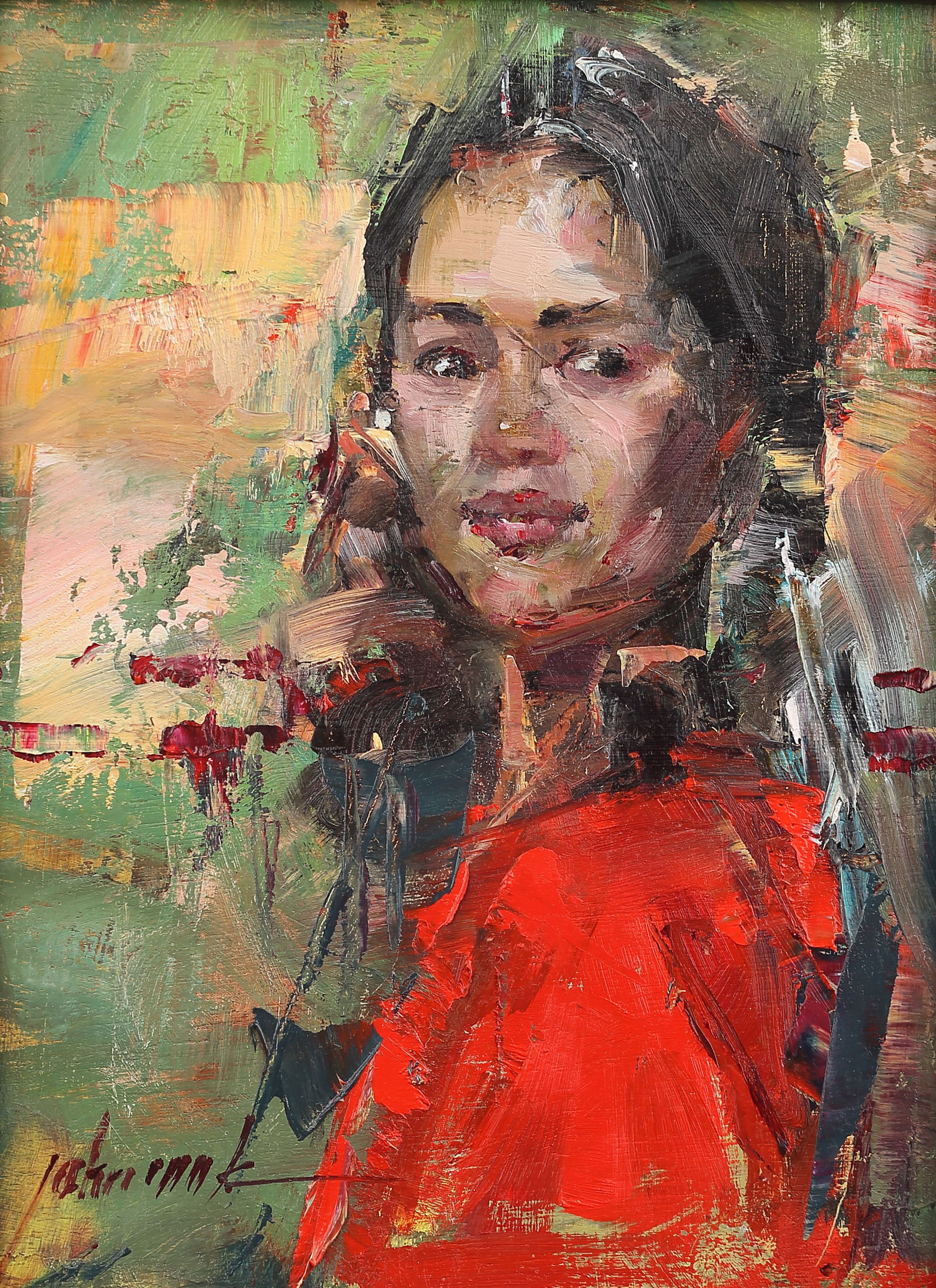 John Cook (Am. 20th Cent.), A Faint Memory of Sound, oil on panel: A Faint Memory of Sound, oil on panel, 12 x 9, signed lower left: John Cook