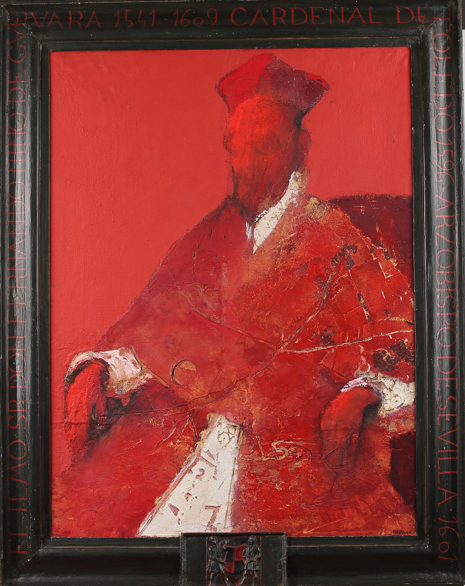 Miguel Zappata (Spanish b. 1940), El Cardenaz, 2004, mixed media on panel (1 of 1)