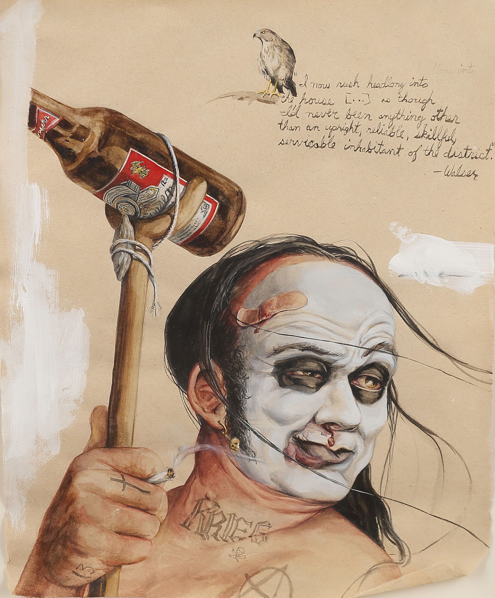 Russell Nachman (Am. b. 1966), Palimpsest II: Apostles, Prophets & Messiahs #20, 2011, watercolor &: Palimpsest II: Apostles, Prophets & Messiahs #20, 2011, watercolor & acrylic on paper, 9 1/2 x 12, EXHIBITED: Palimpsest II: Apostles, Prophets, & Messiahs, LMAK Projects, 2011