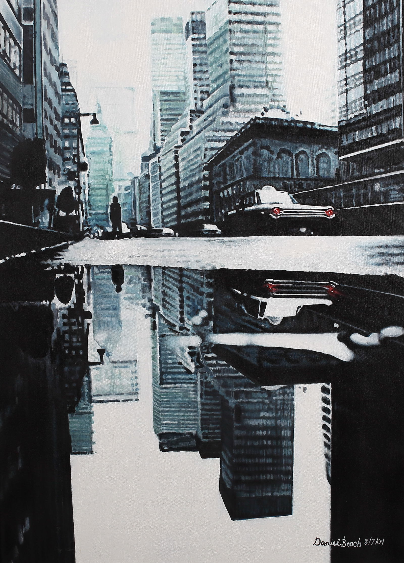Daniel Beach (Am. 20th Cent.), City Reflection, 2004, oil on canvas (1 of 1)
