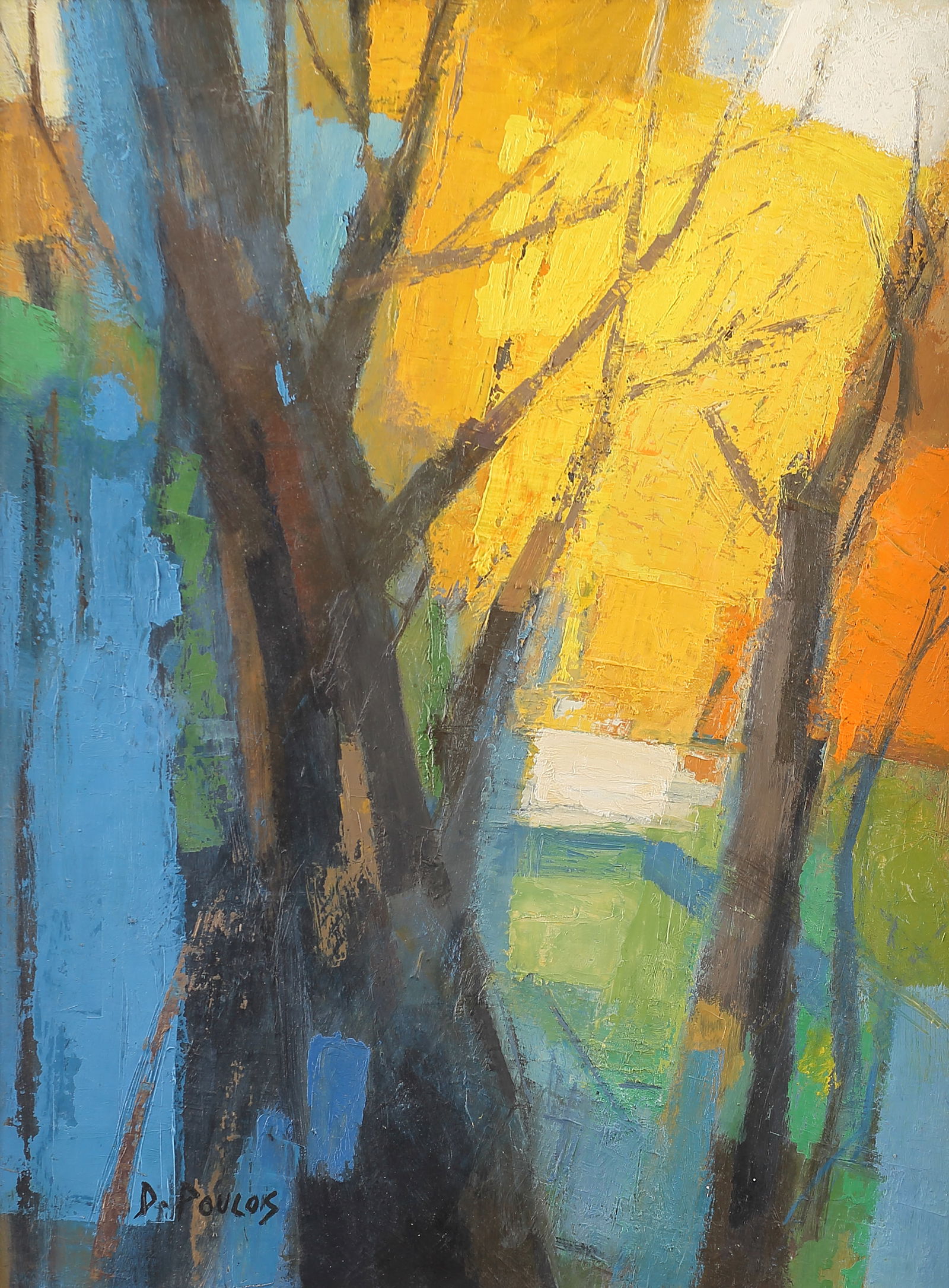 Dorothy Poulos (Am. 20th Cent.), Hidden Bridge, 1973, oil on masonite: Hidden Bridge, 1973, oil on masonite, 24 x 18, signed lower left: D Poulos, Heartland Security Insurance Group Collection curated by Eugenia “Jeannie” Hibbs (February 21, 1938 – January 8, 2