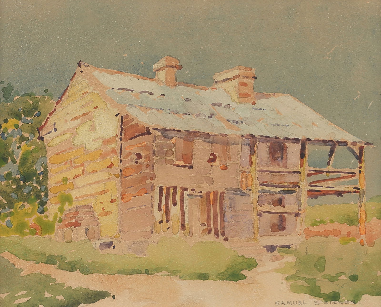 Samuel Gideon (Am. 1875-1945), Old Homestead, watercolor on paper (1 of 1)