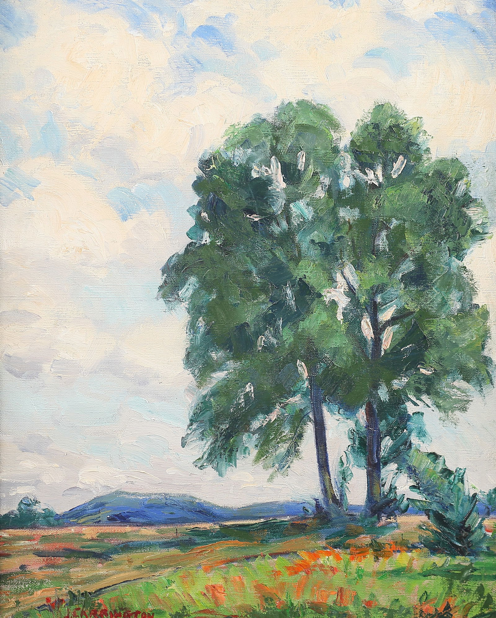 Joy Carrington (Am. 1907-1999), Landscape, Medina, TX, oil on canvas (1 of 1)