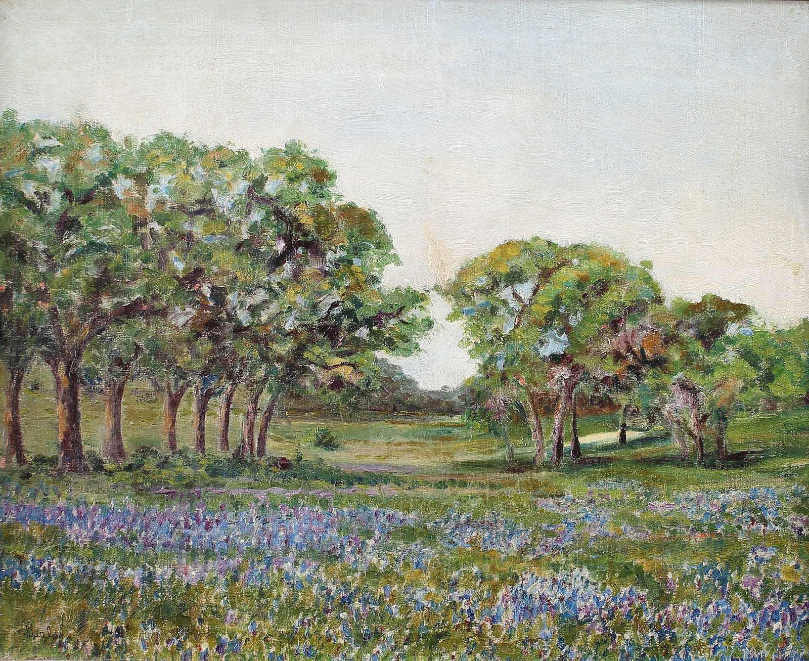 Berla Emeree (Am. 1899-1948), Bluebonnets of Helotes, oil on canvas (1 of 1)