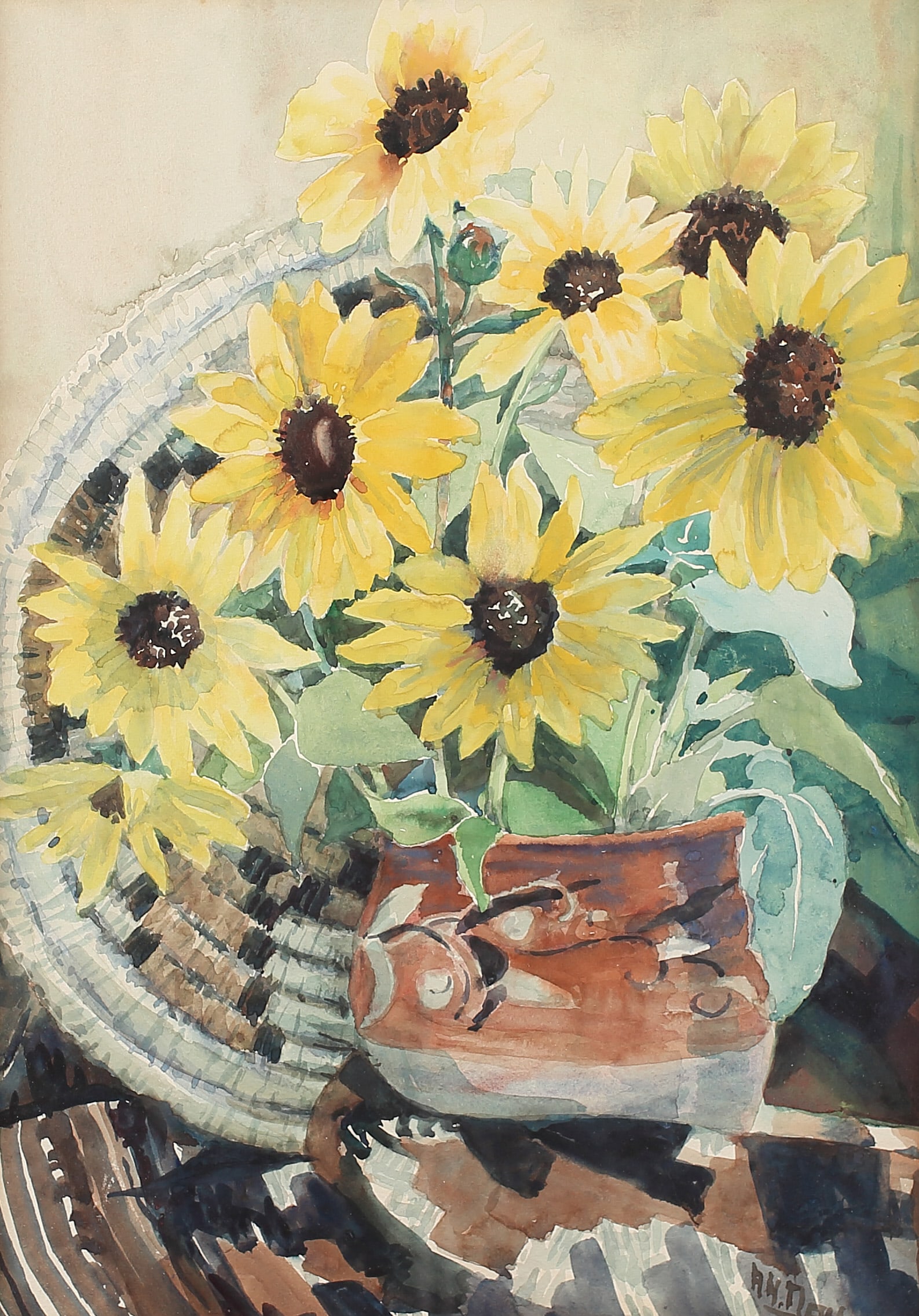 Agnes Nelson Day (Am. 1885-1963), Still Life, watercolor on paper: Still Life, watercolor on paper, 20 x 14, signed lower right: A N Day, Primarily a watercolorist, Day’s body of work is largely comprised of landscapes and still life scenes with a modern sensibilit