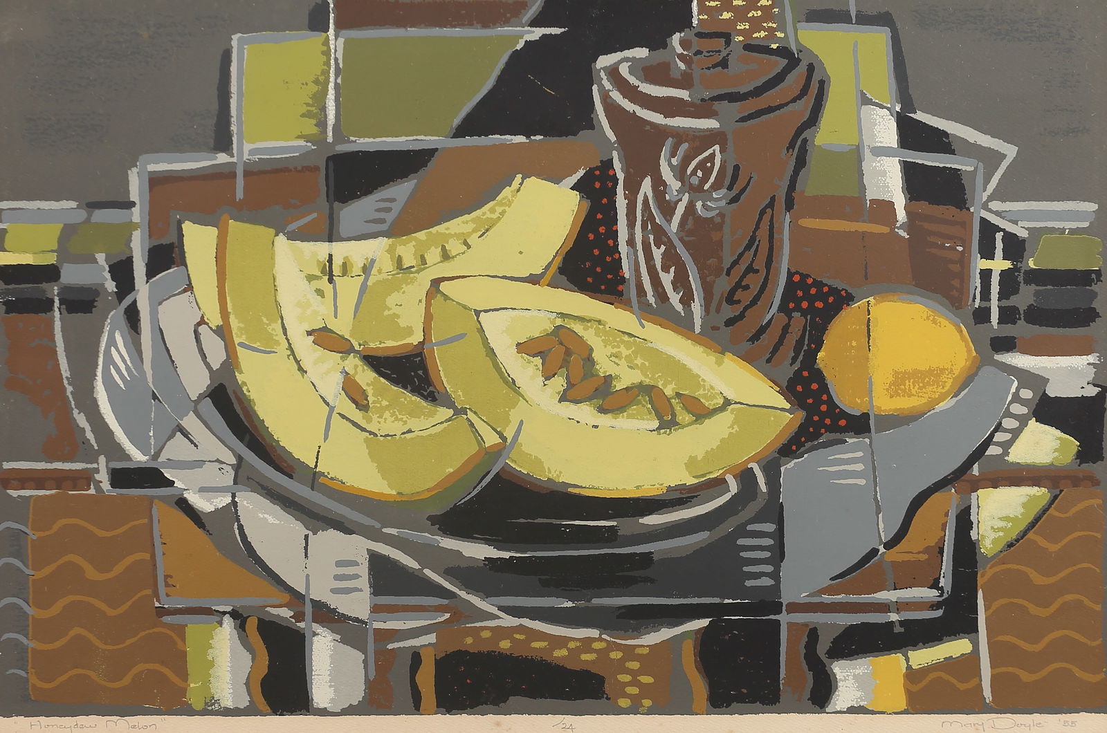 Mary Doyle (Am. b. 1904), Honeydew Melon, ed. 24, 1955, silkscreen (1 of 9)