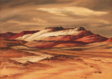 Jerry Bywaters (Am. 1906-1989), Mesa, 1941, oil on masonite