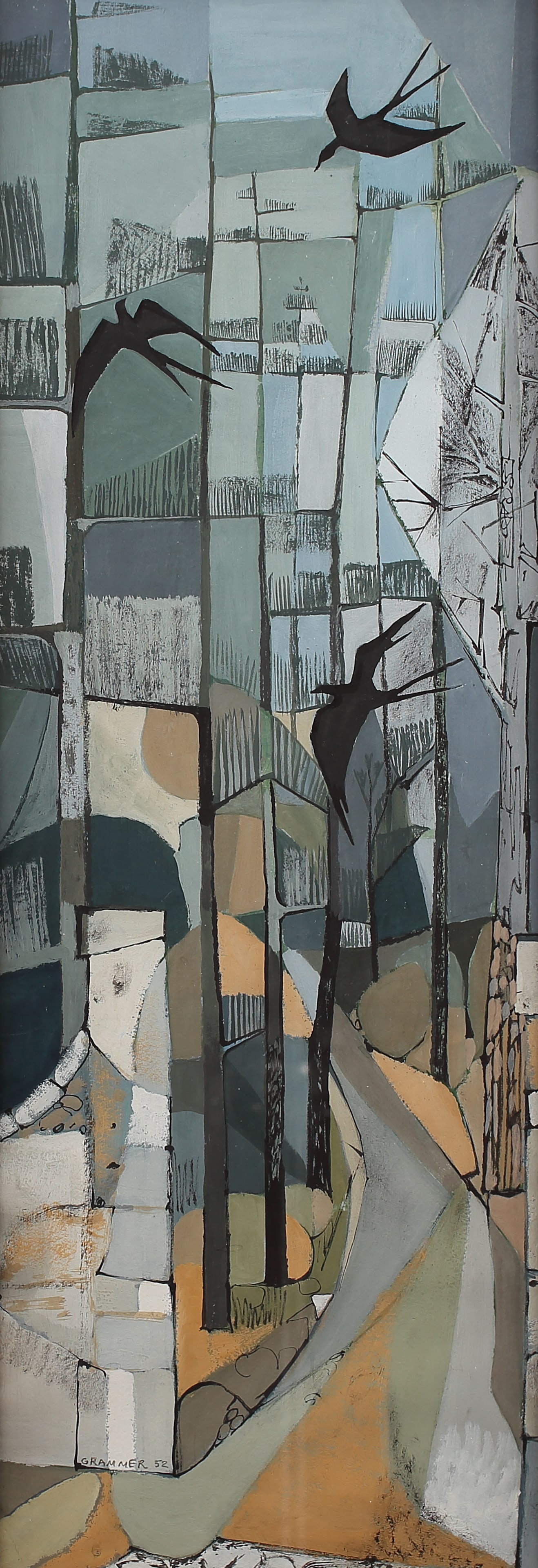 George Grammer (Am. 1928-2019), Entry Into The French Park, San Miguel De Allende, 1952, gouache on (1 of 1)