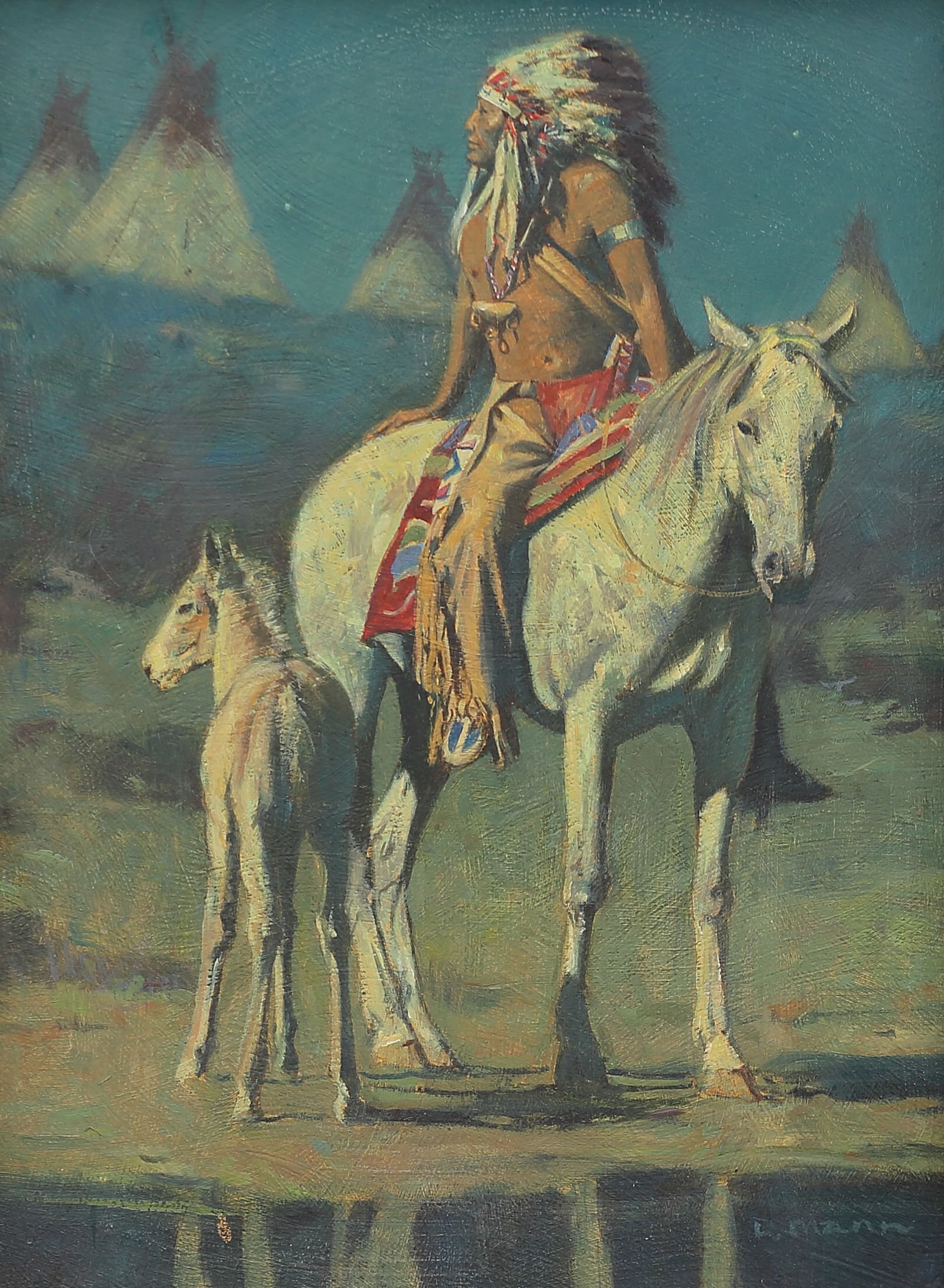 David Mann (Am. b. 1948), Nightwatch, oil on masonite: Nightwatch, oil on masonite, 12 x 9, signed lower right: D Mann, From the Collection of Catherine Howell. LOTS: 177-196. Catherine Howell was an art enthusiast and avid collector of paintings, sculptu