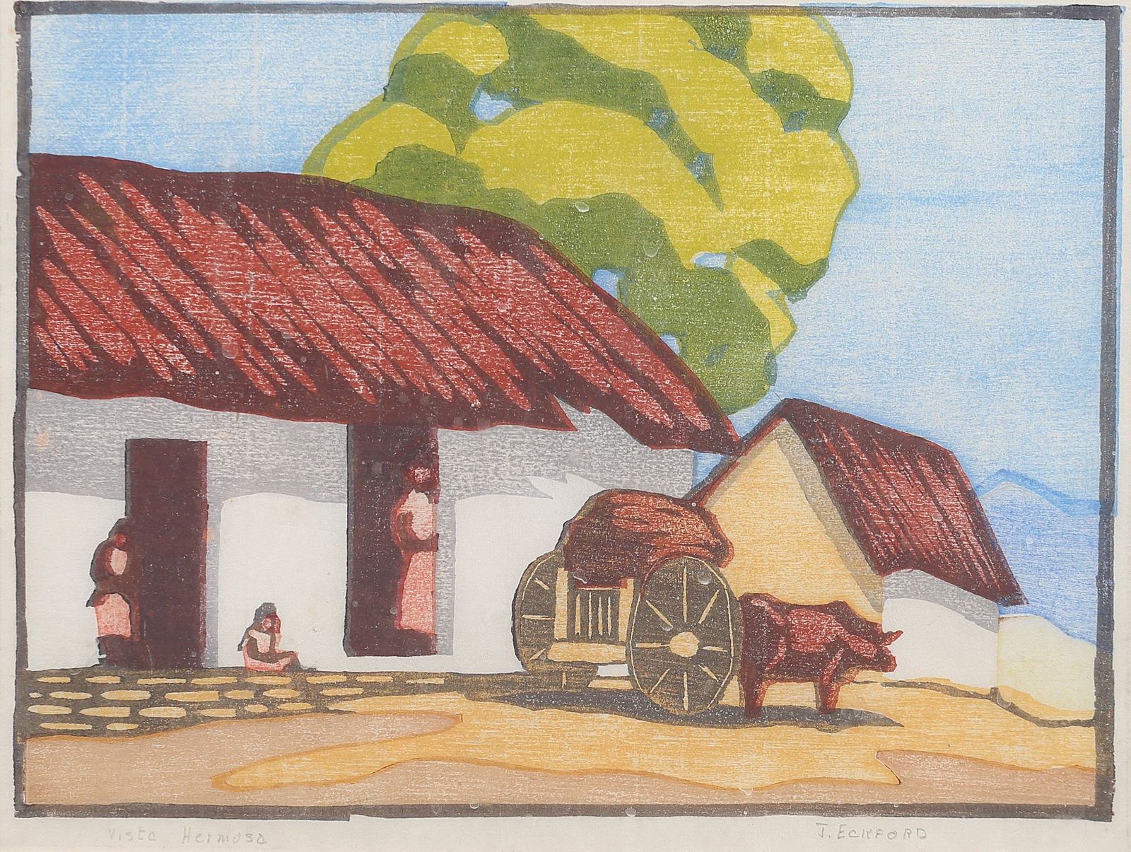 Jessie Jo Eckford (Am. 1895-1941), Vista Hermosa, 1930, woodblock print (1 of 1)