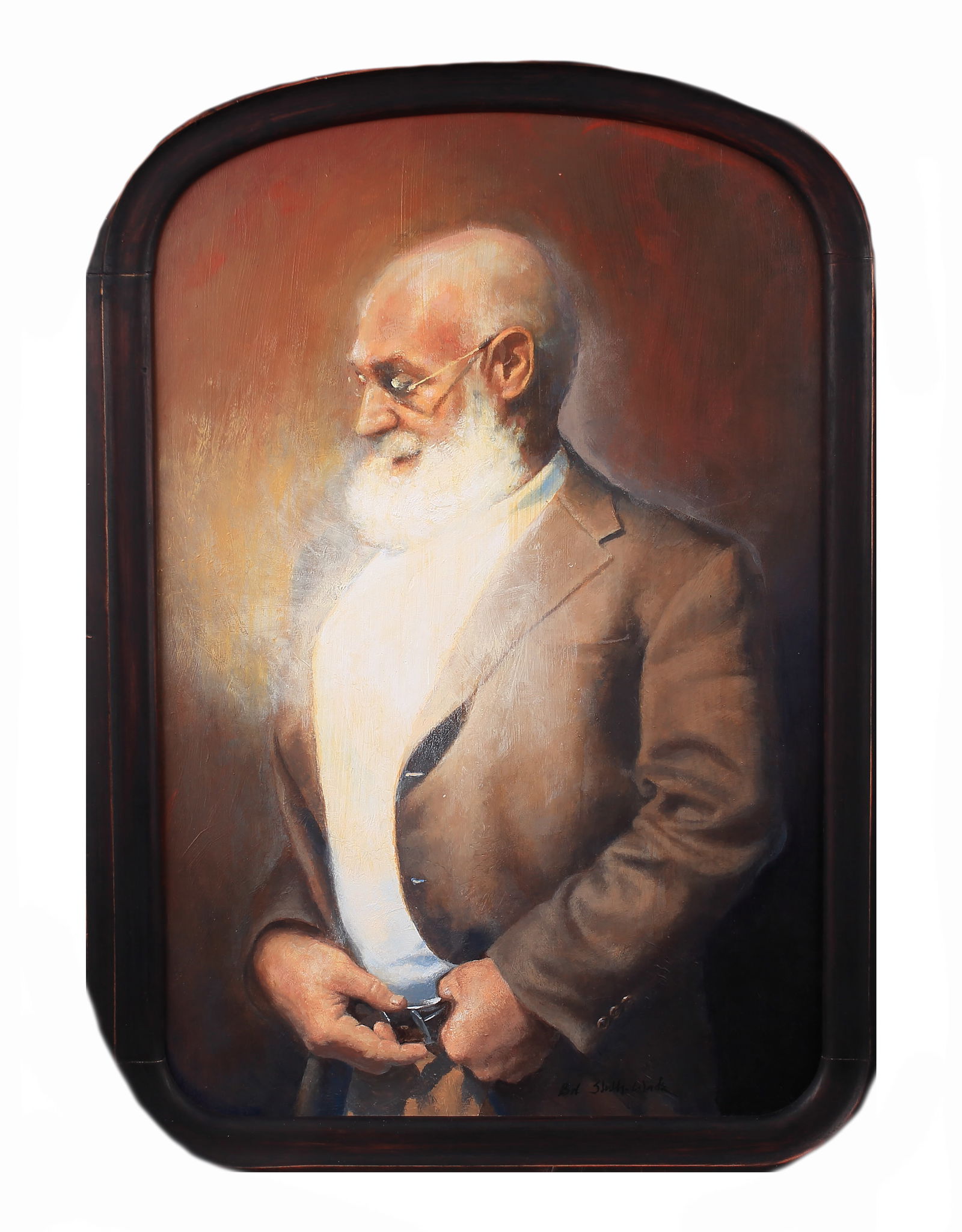 Bob Stuth-Wade (Am. b. 1953), Miguel Z. (Miguel Zapata), oil on masonite: Miguel Z. (Miguel Zapata), oil on masonite, 30 x 20 1/4, signed lower right: Bob Stuth-Wade; titled and signed on verso: Miguel Z, Bob Stuth-Wade,