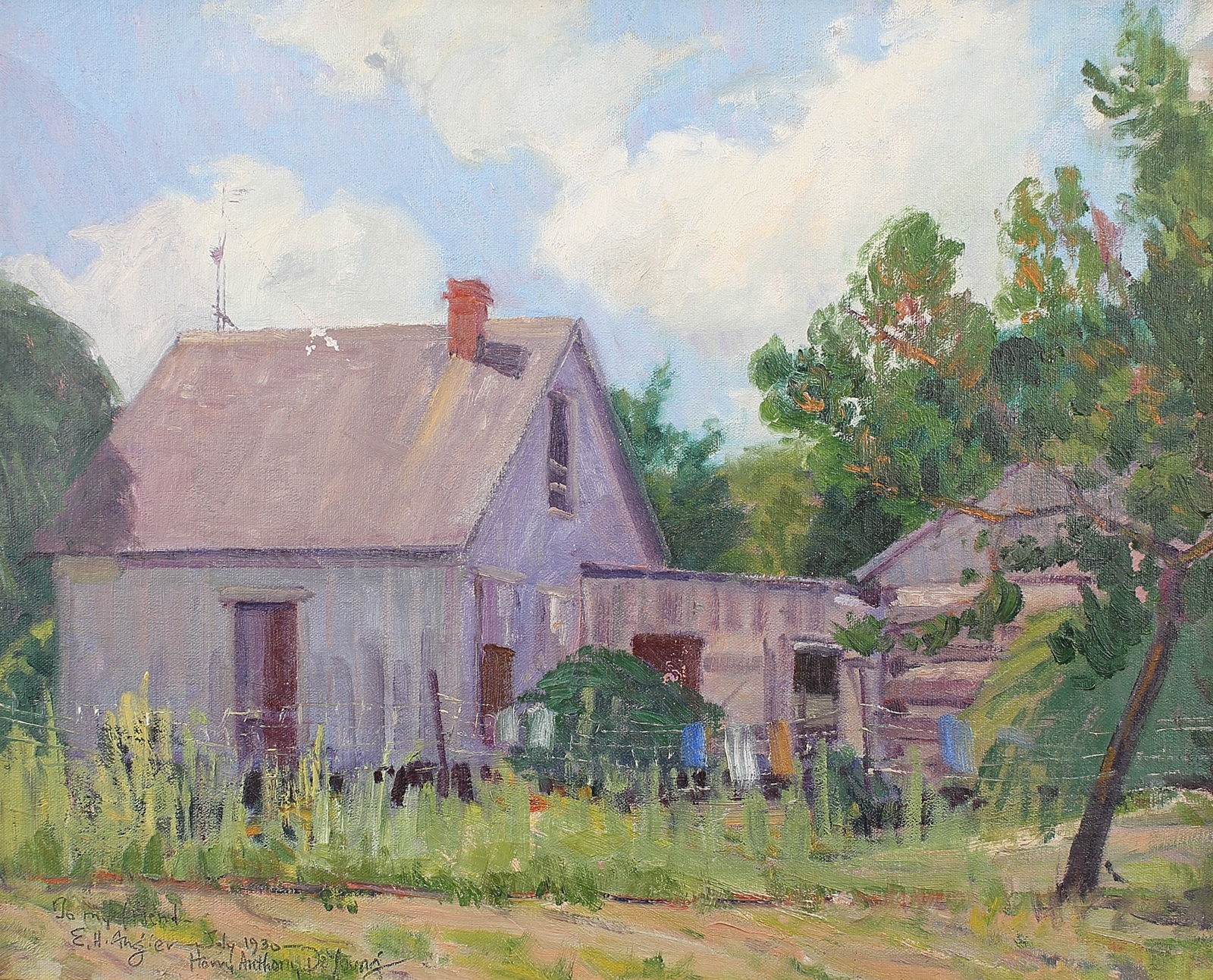 Harry Anthony DeYoung (Am. 1893-1956), Old House, Comfort, Texas, July 1930, oil on canvas (1 of 1)