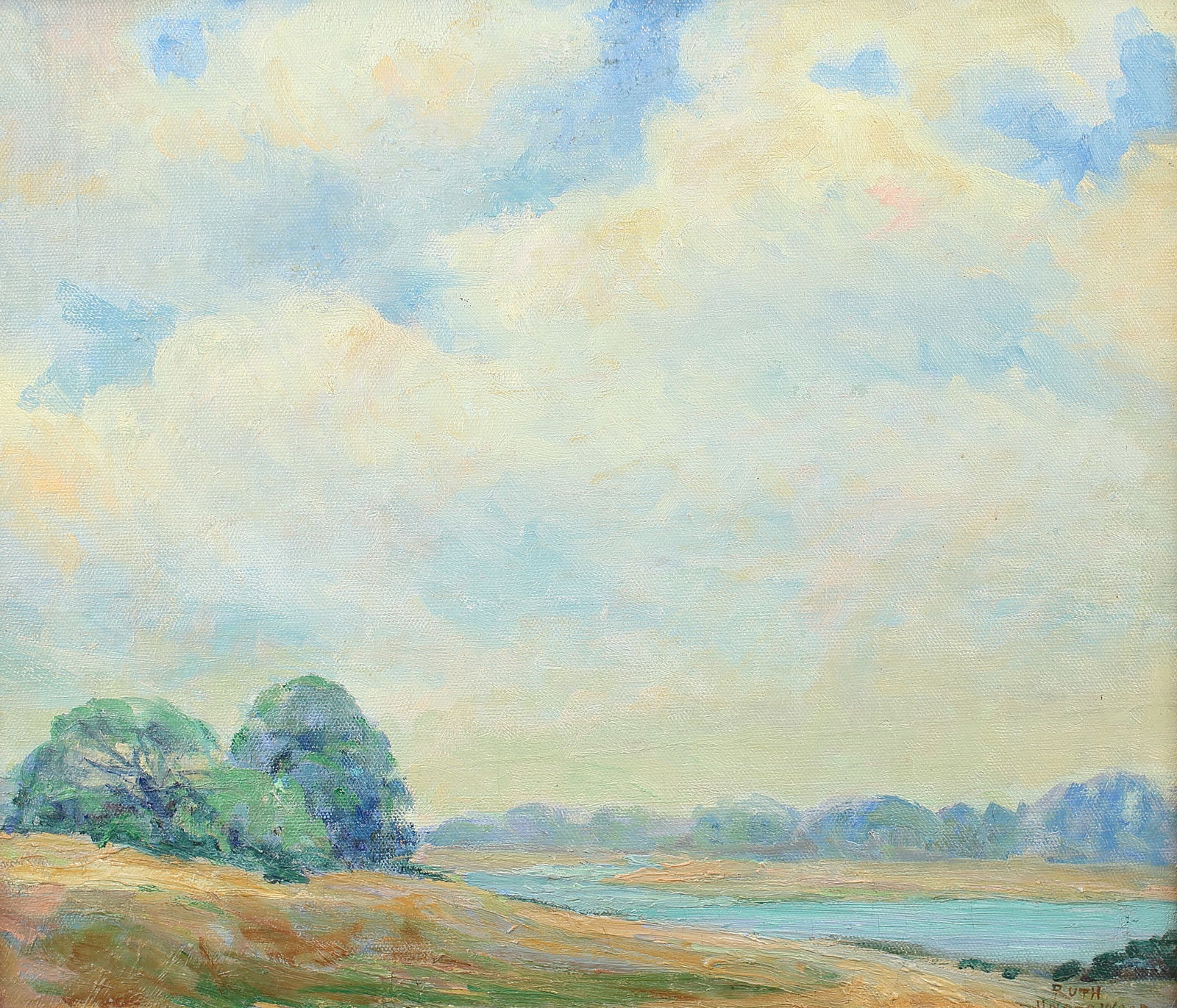 Ruth Underwood (Am. 1890-1976), White Rock Lake, oil on canvasboard (1 of 1)