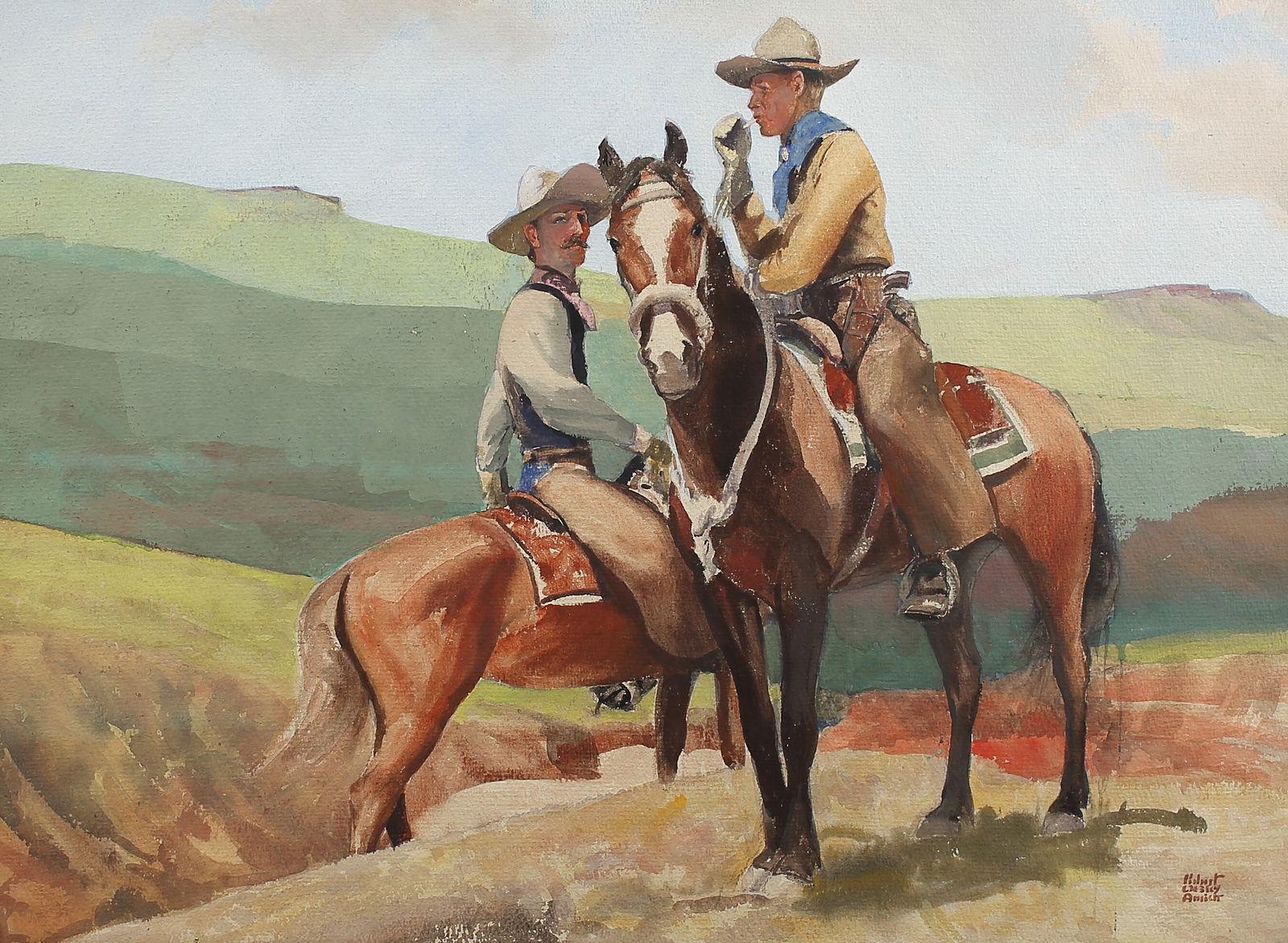 Robert Wesley Amick (Am. 1879-1969), Trail Break, watercolor on paper (1 of 1)