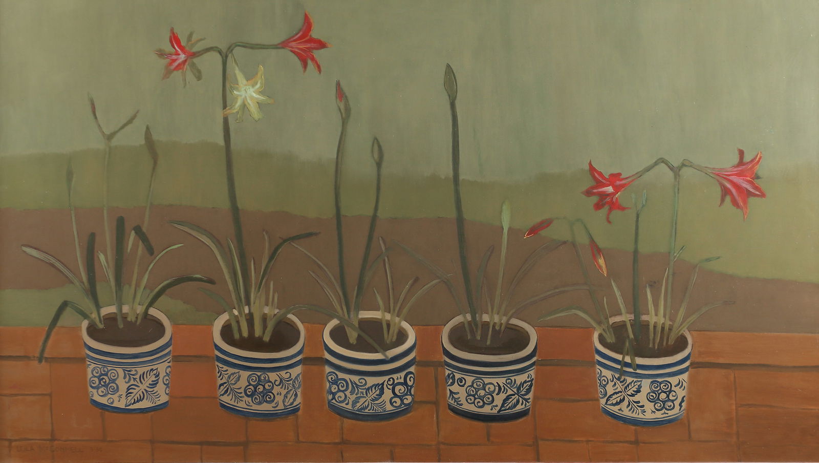 Leila McConnell (Am. b. 1927), Amaryllis, 1958, oil on board (1 of 1)