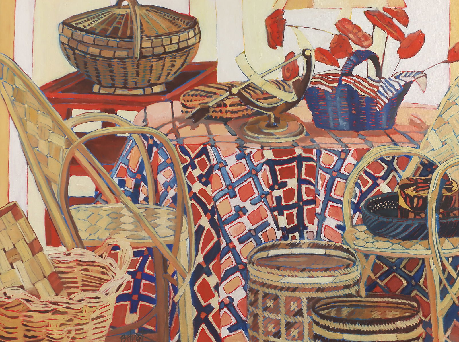 Catherine Behrent (Am. b. 1947), Bright Kitchen, oil on canvas (1 of 1)